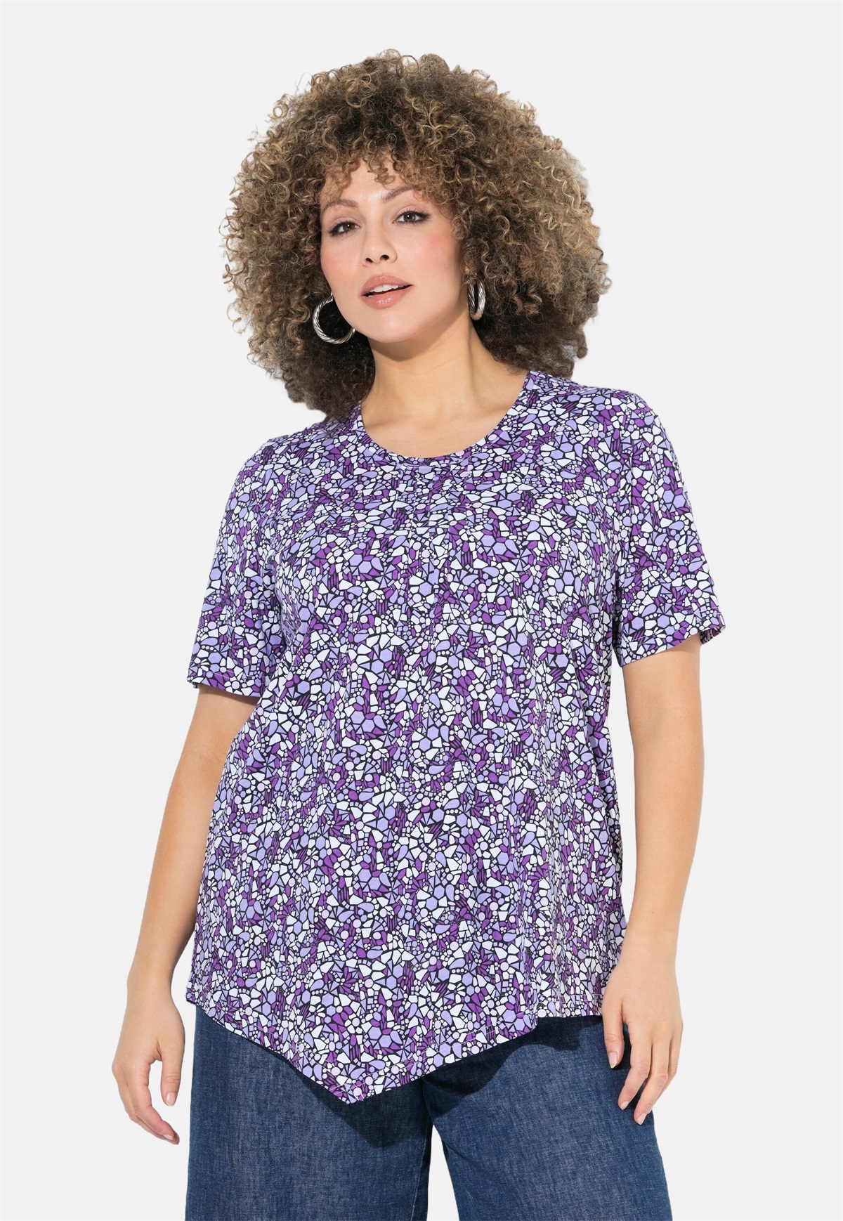 Ulla Popken FLORAL - Bluse - purple/lila
