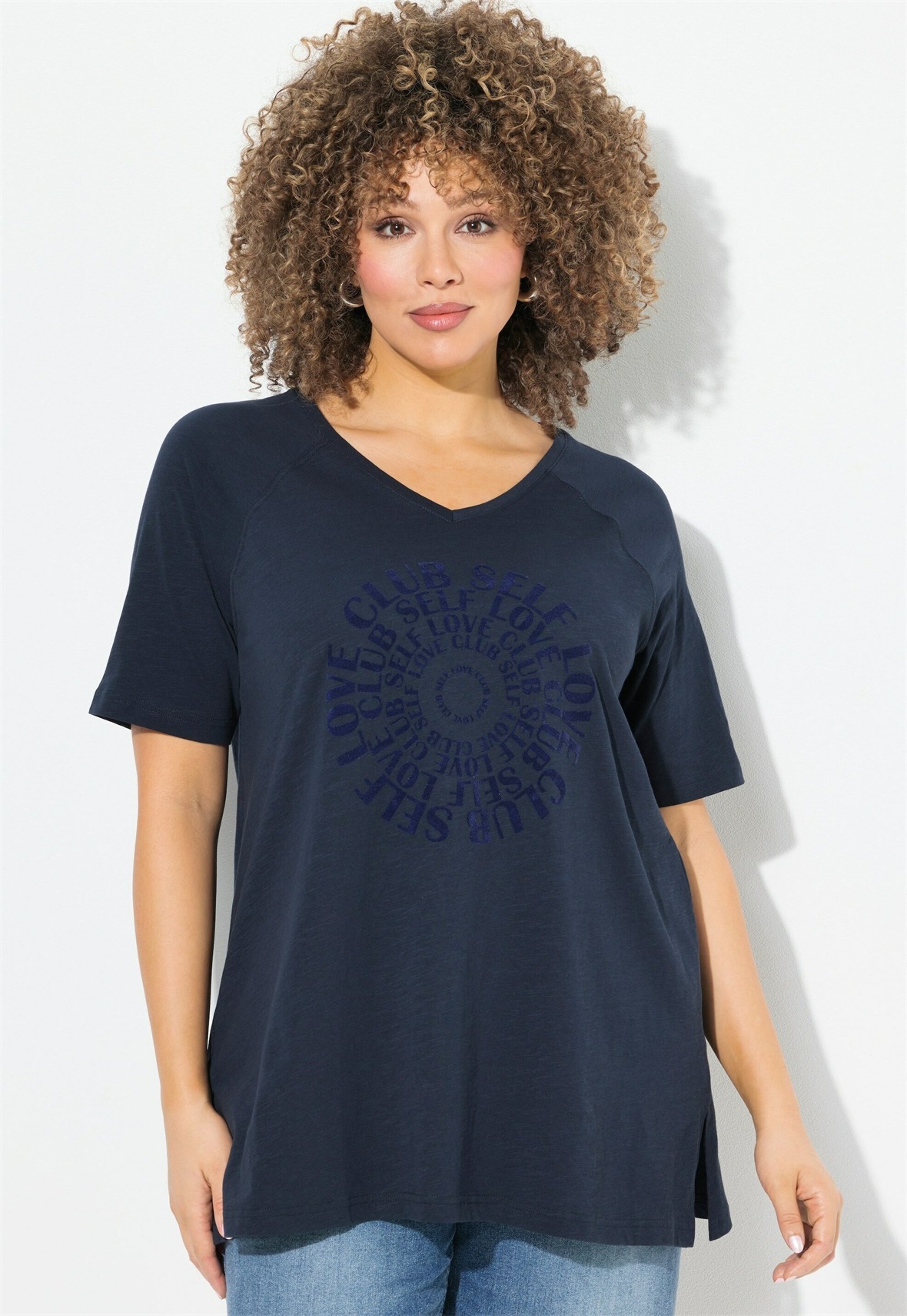 Ulla Popken T-Shirt print - marine/dunkelblau