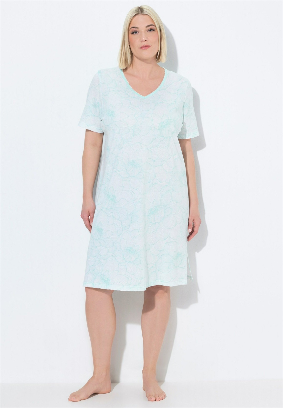 Ulla Popken 2 PACK SLEEP - Nachthemd - light mint green/mint