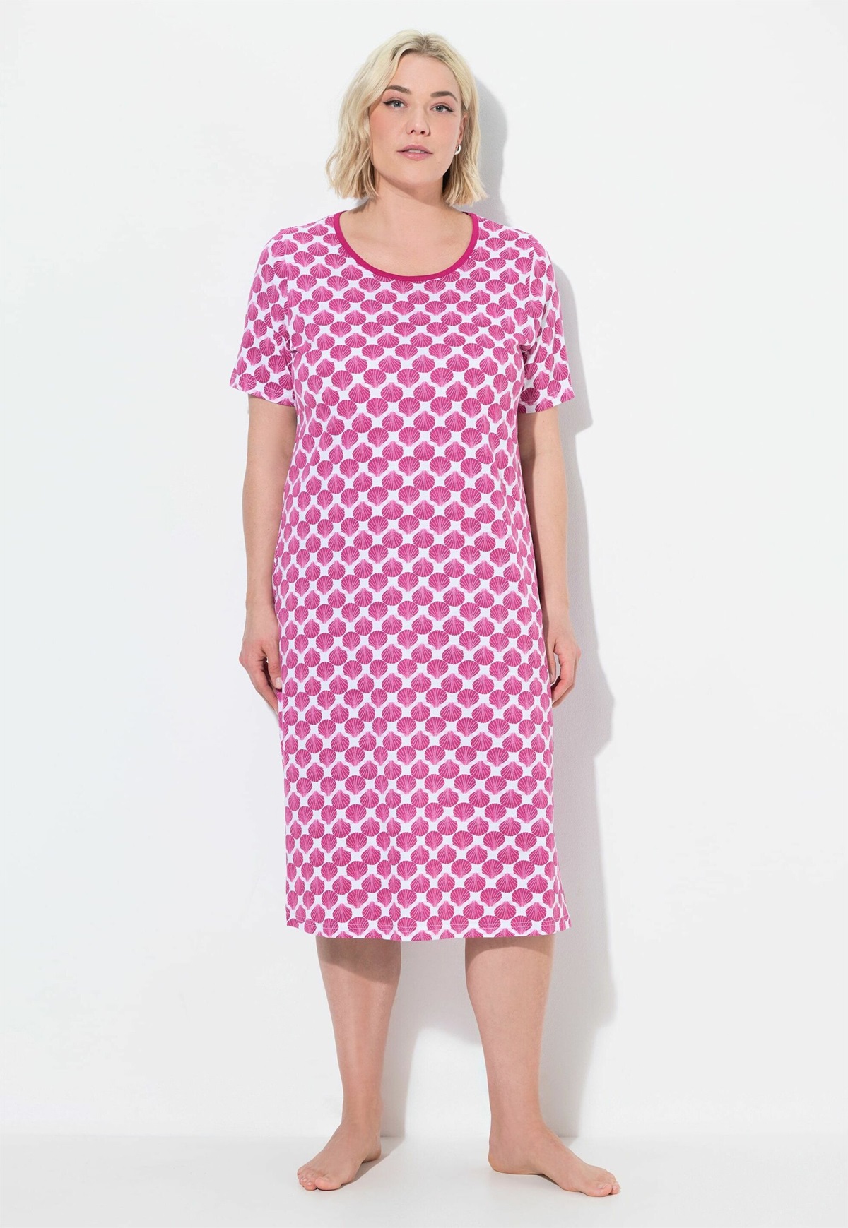 Ulla Popken SHELL SHORT SLEEVE - Nachthemd - baby pink/rosa