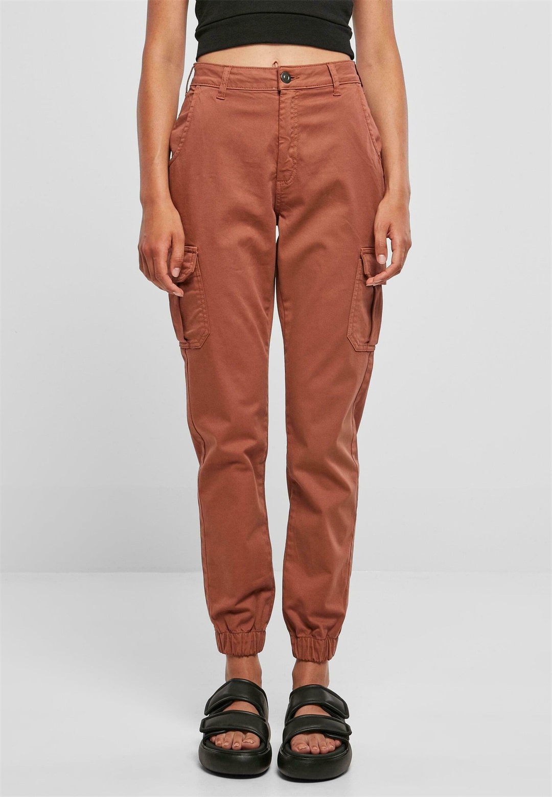 Urban Classics HIGH WAIST - Cargohose - terracotta/braun