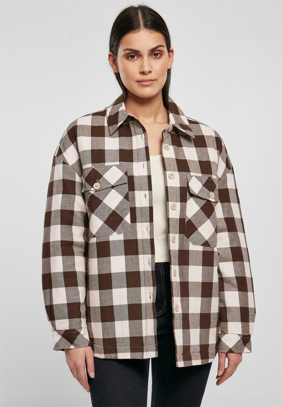 Urban Classics LANGARM - Hemdbluse - pink brown/pink