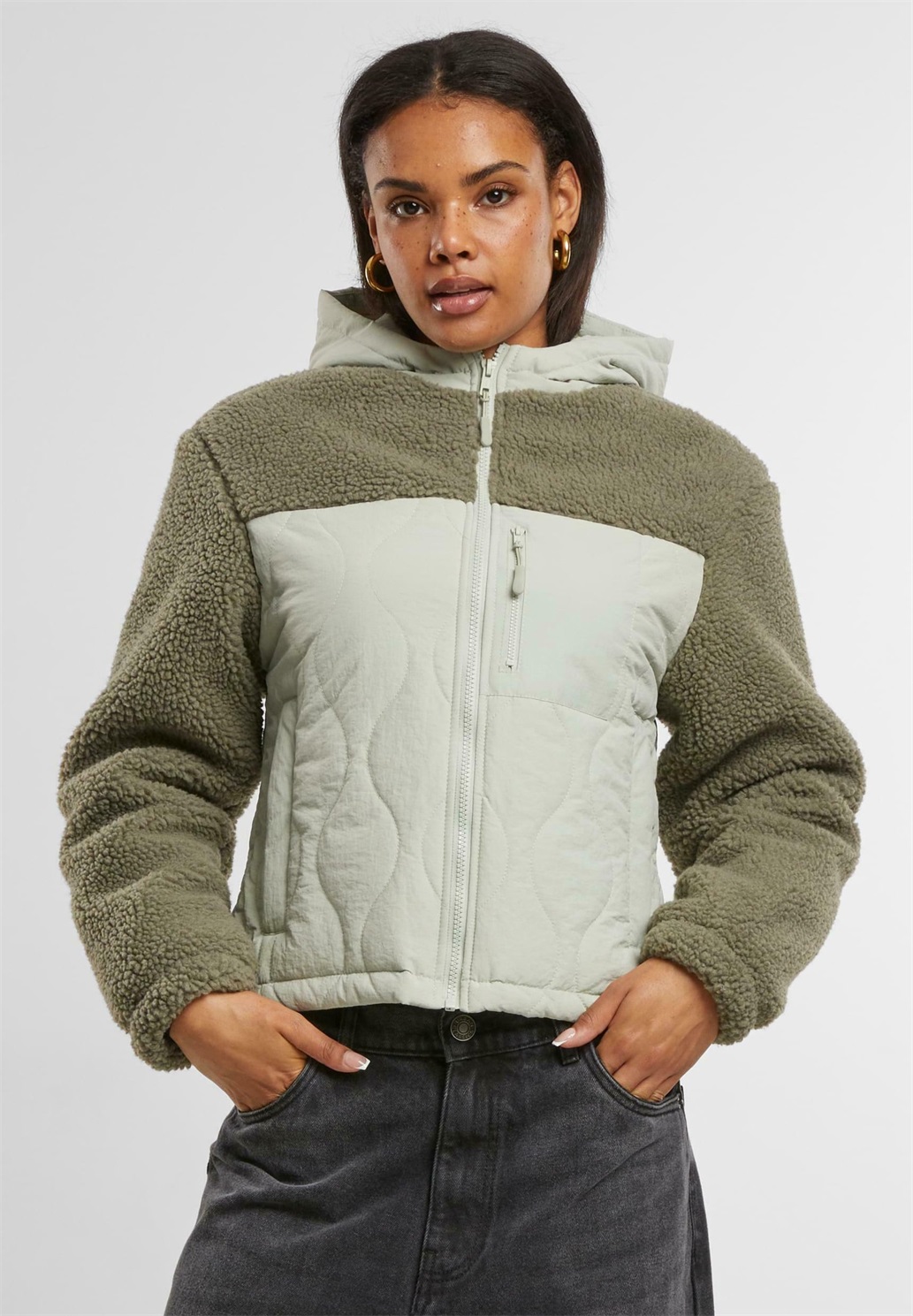Urban Classics CRINKLE - Winterjacke - palegreen stonegreen/grün