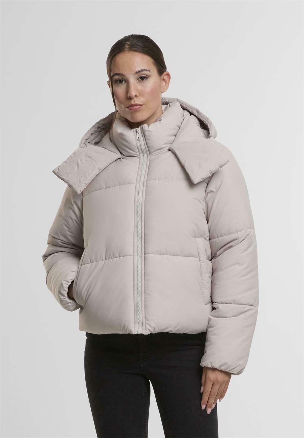 Urban Classics HOODED COLLAR PUFFER - Winterjacke - cloud/beige
