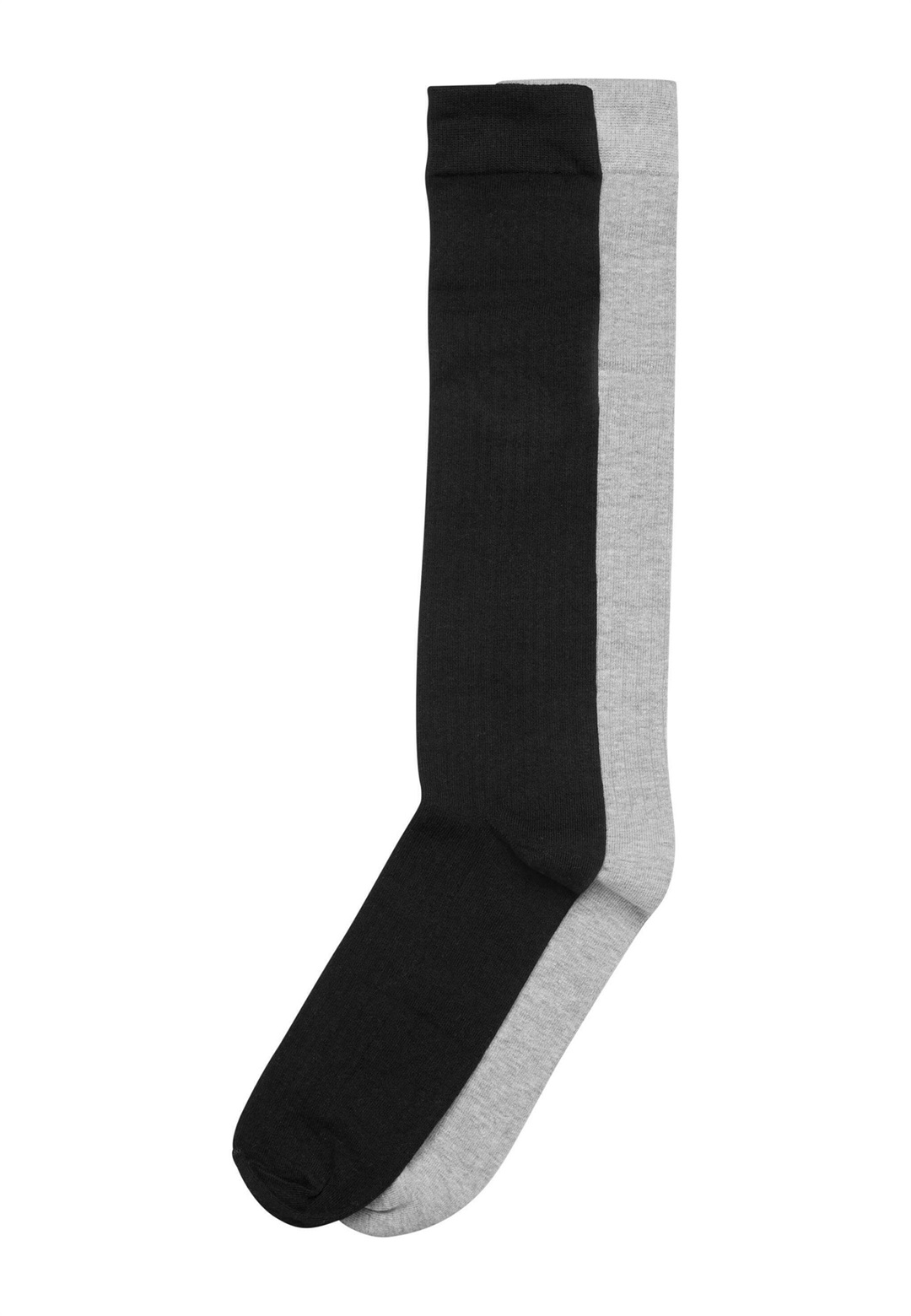 Urban Classics 2-PACK - Kniestrümpfe - black heathergrey/schwarz
