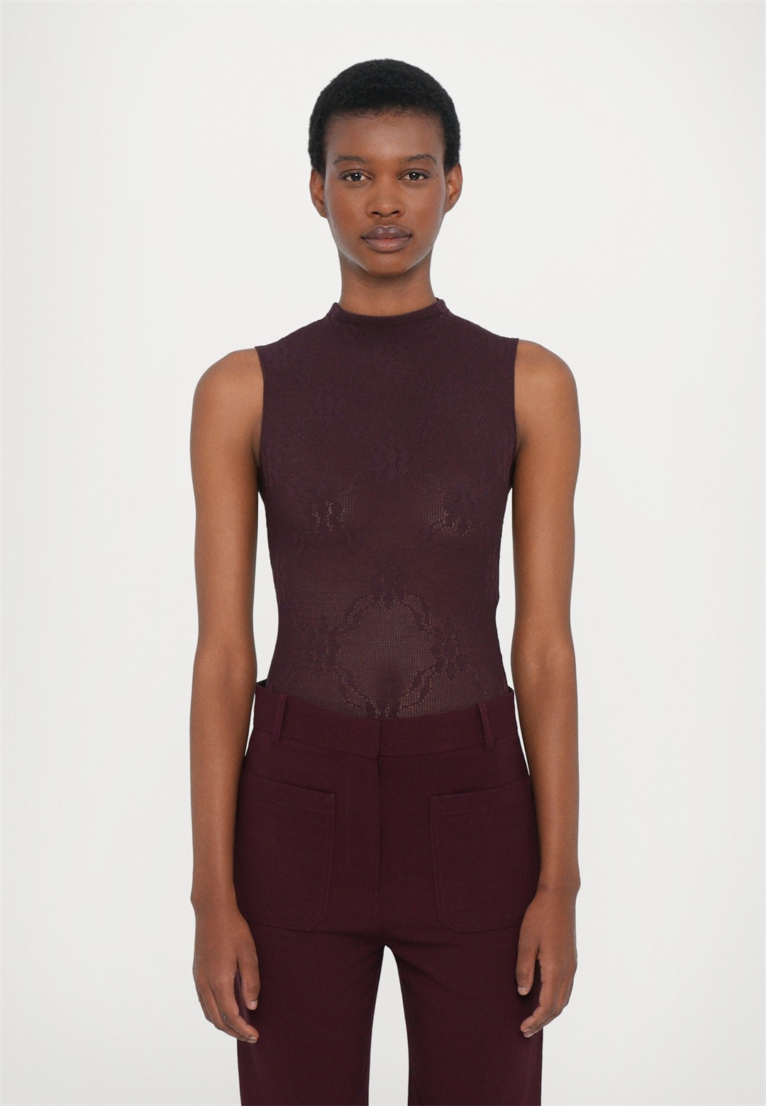 Victoria Beckham SLEEVELESS - Top - bordeaux/schwarz