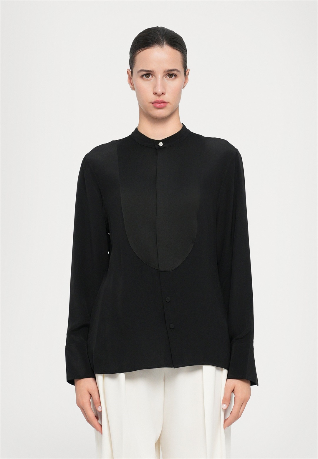 Victoria Beckham BIB DETAIL - Hemdbluse - black/schwarz