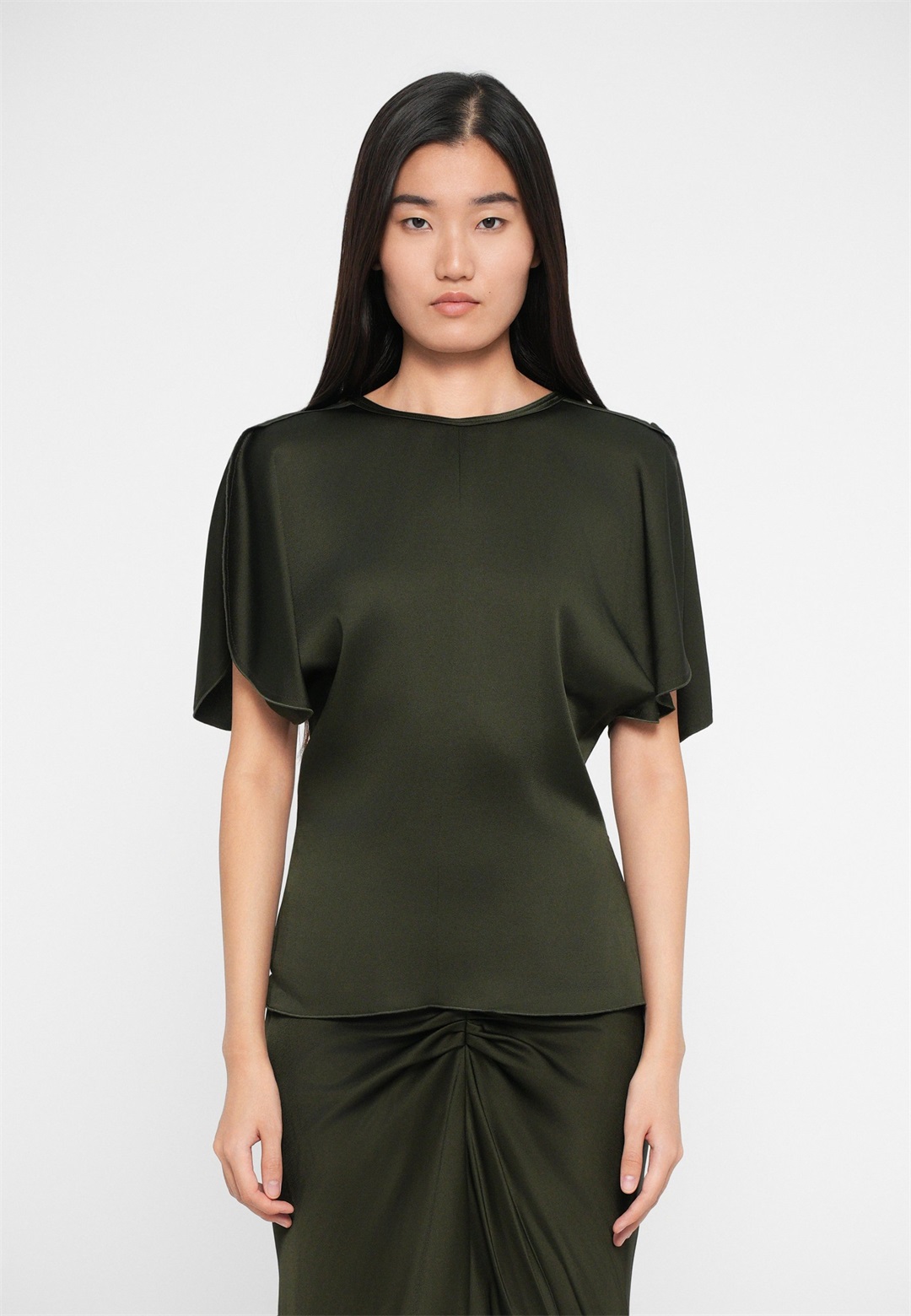 Victoria Beckham BELLA - Bluse - dark olive/dunkelgrün