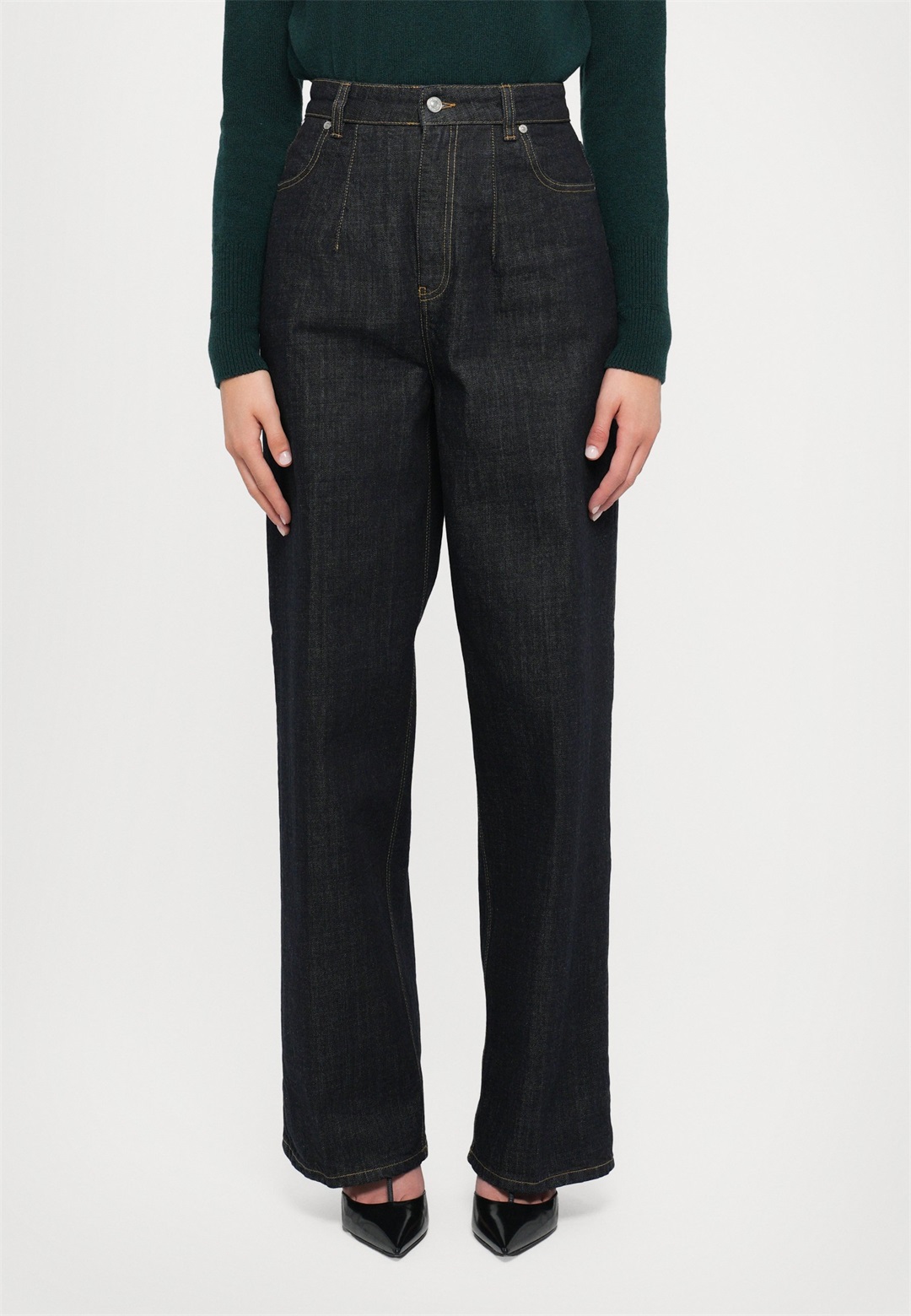 Victoria Beckham HIGH WAIST CINCH JEAN - Jeans Relaxed Fit - indigo rinse/dark-blue denim