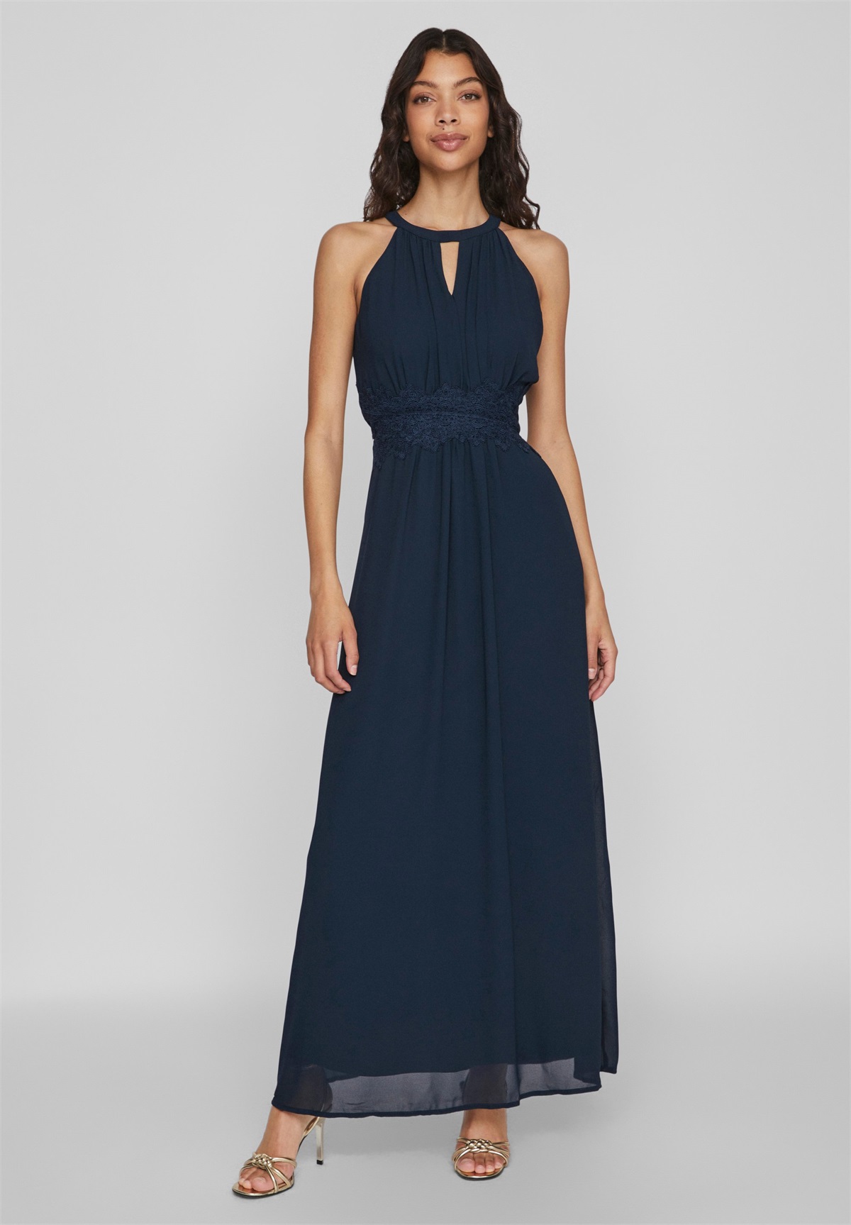 VILA VIMILINA HALTERNECK NOOS - Maxikleid - total eclipse/dunkelblau