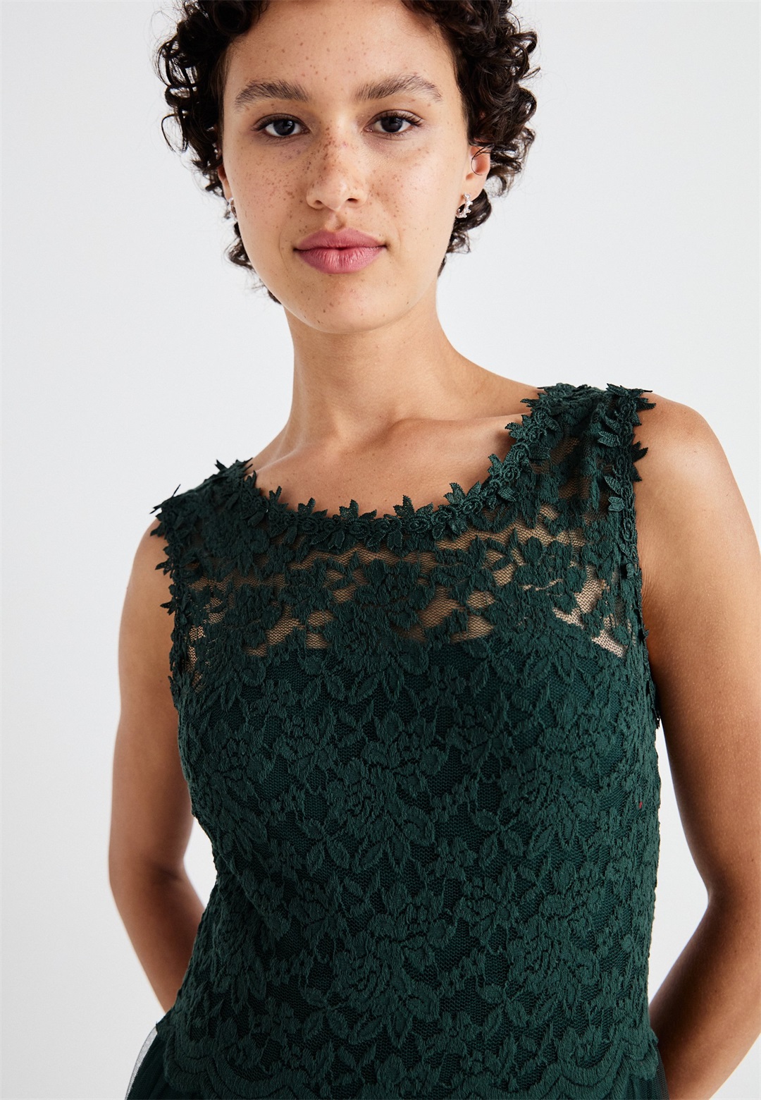 VILA VILYNNEA - Ballkleid - dark green/dunkelgrün