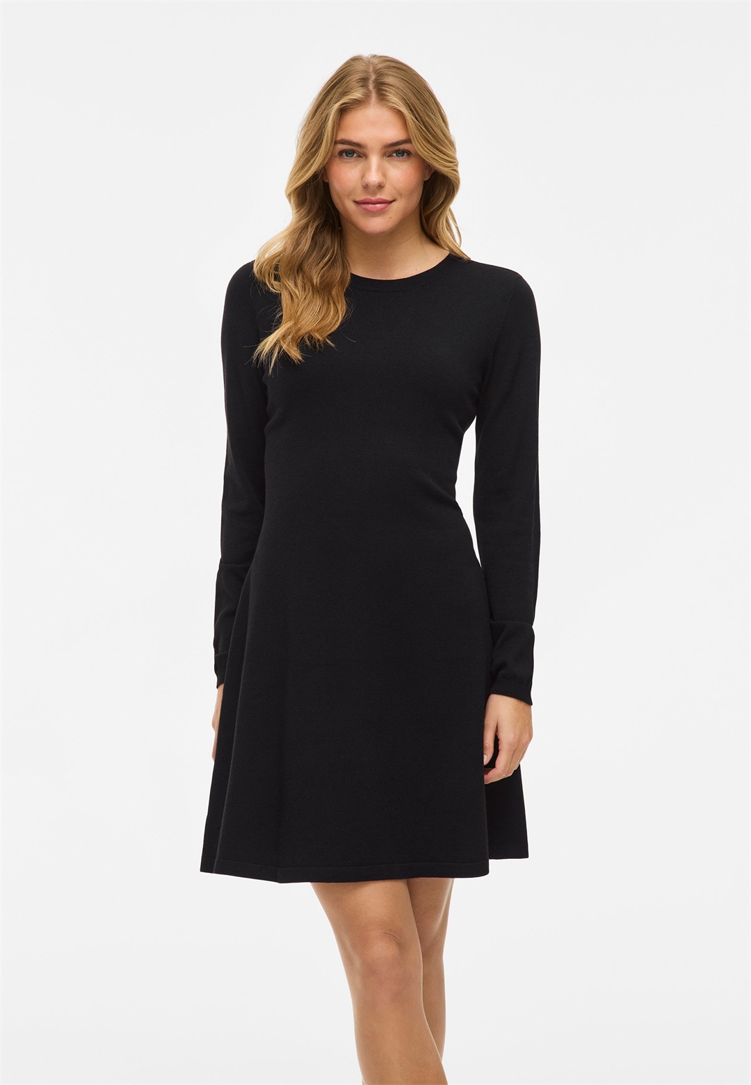 VILA VICOMFY - Strickkleid - black/schwarz