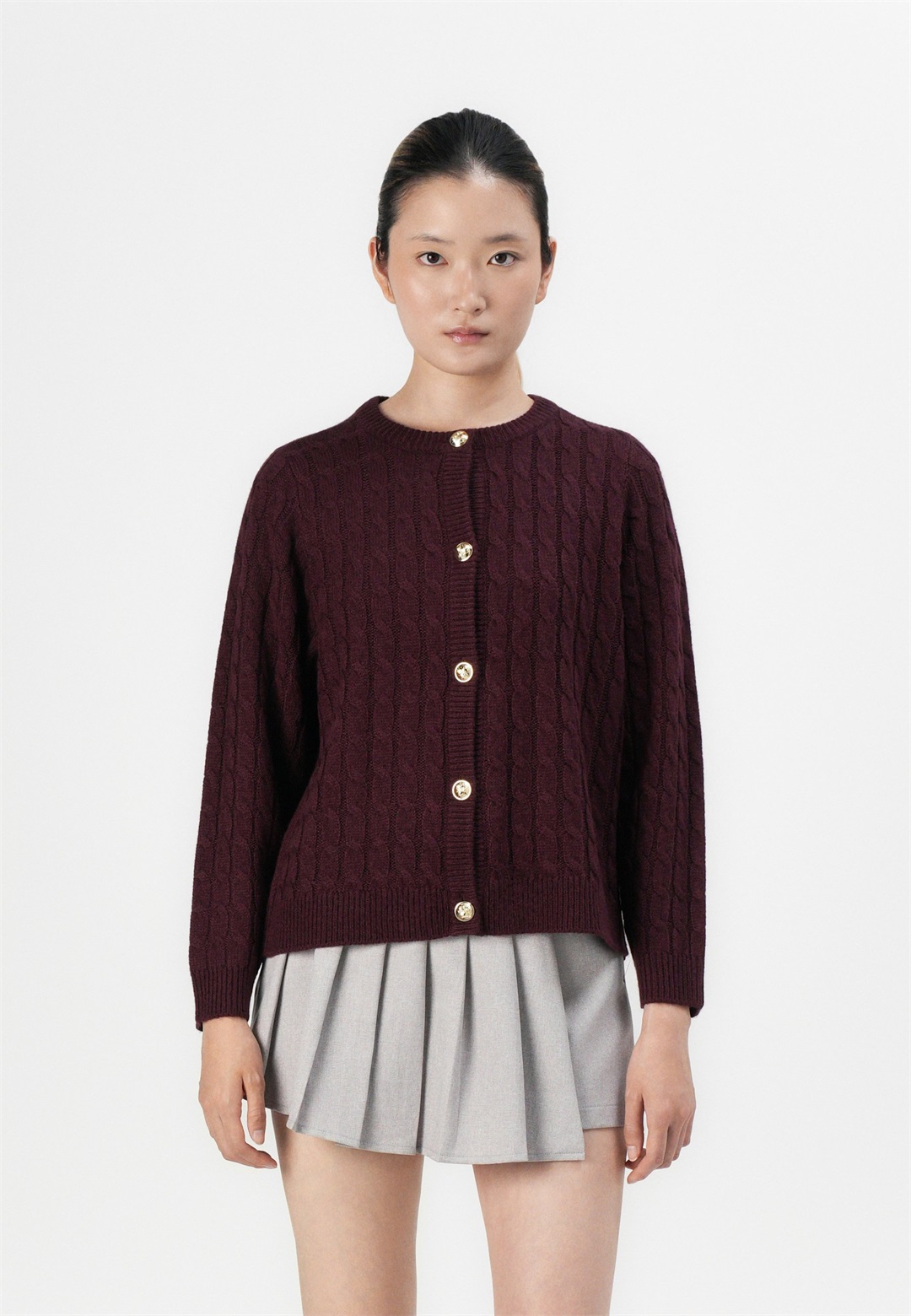 VILA VIPENNE CARDIGAN - Strickjacke - winetasting/dunkelrot