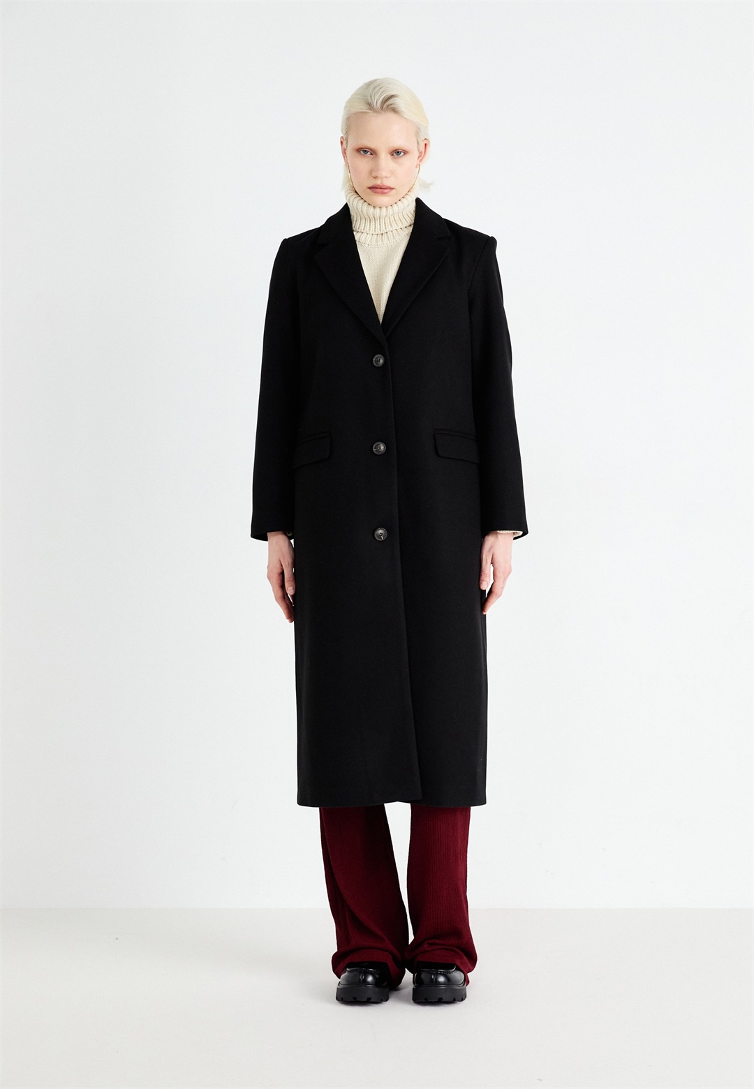 VILA VISOLO NOOS - Klassischer Mantel - black/schwarz