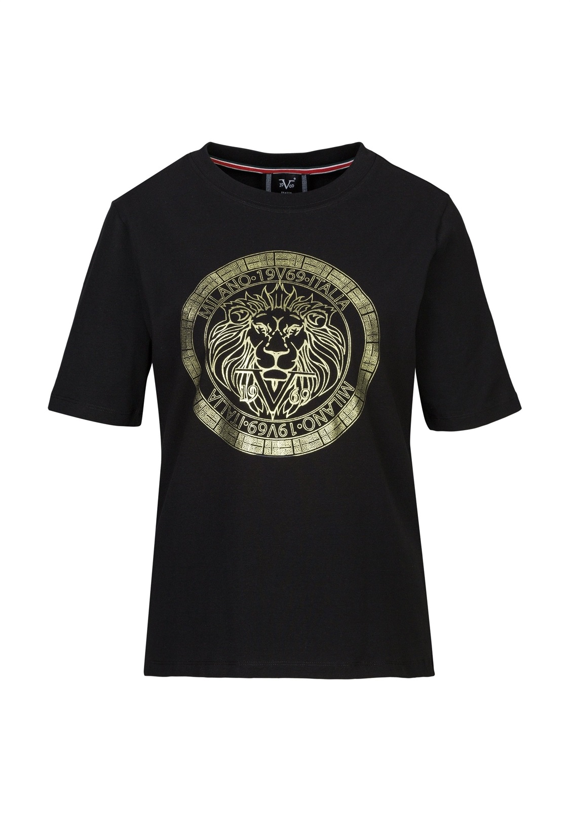 19V69 Italia ITALIA BIG LION - T-Shirt print - black gold/schwarz