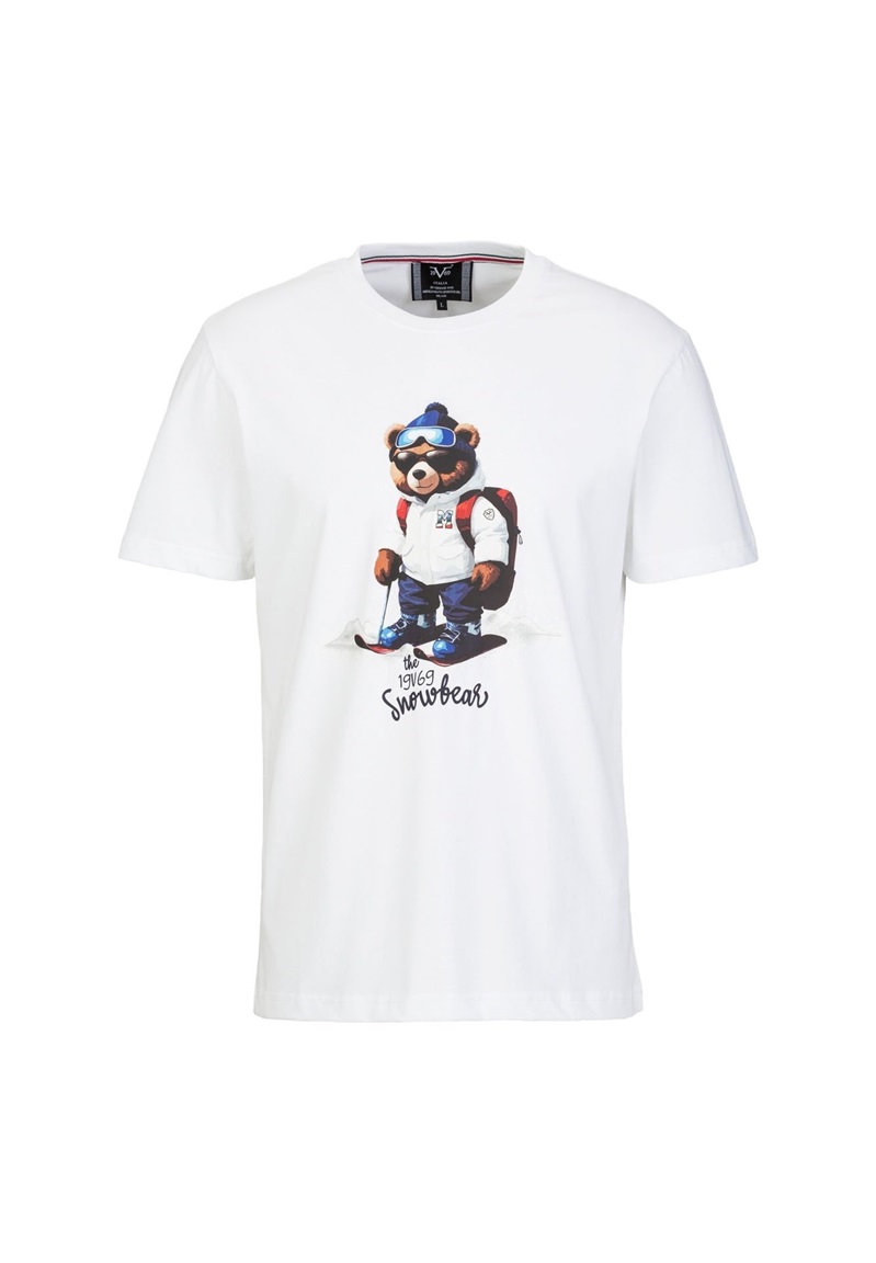 19V69 Italia T-Shirt print - white/weiß