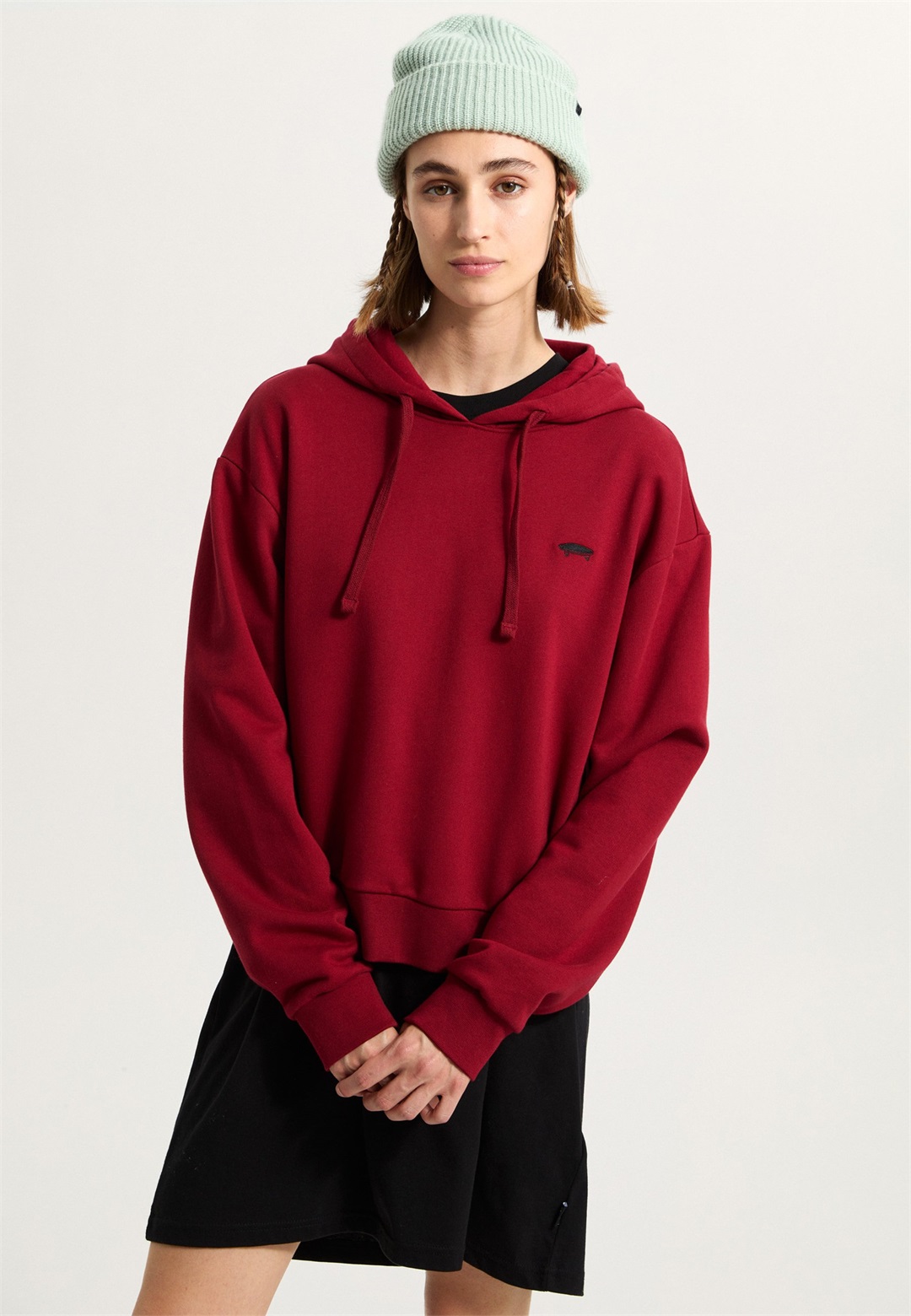 Vans SALTON RELAXED FIT - Kapuzenpullover - dark red/dunkelrot