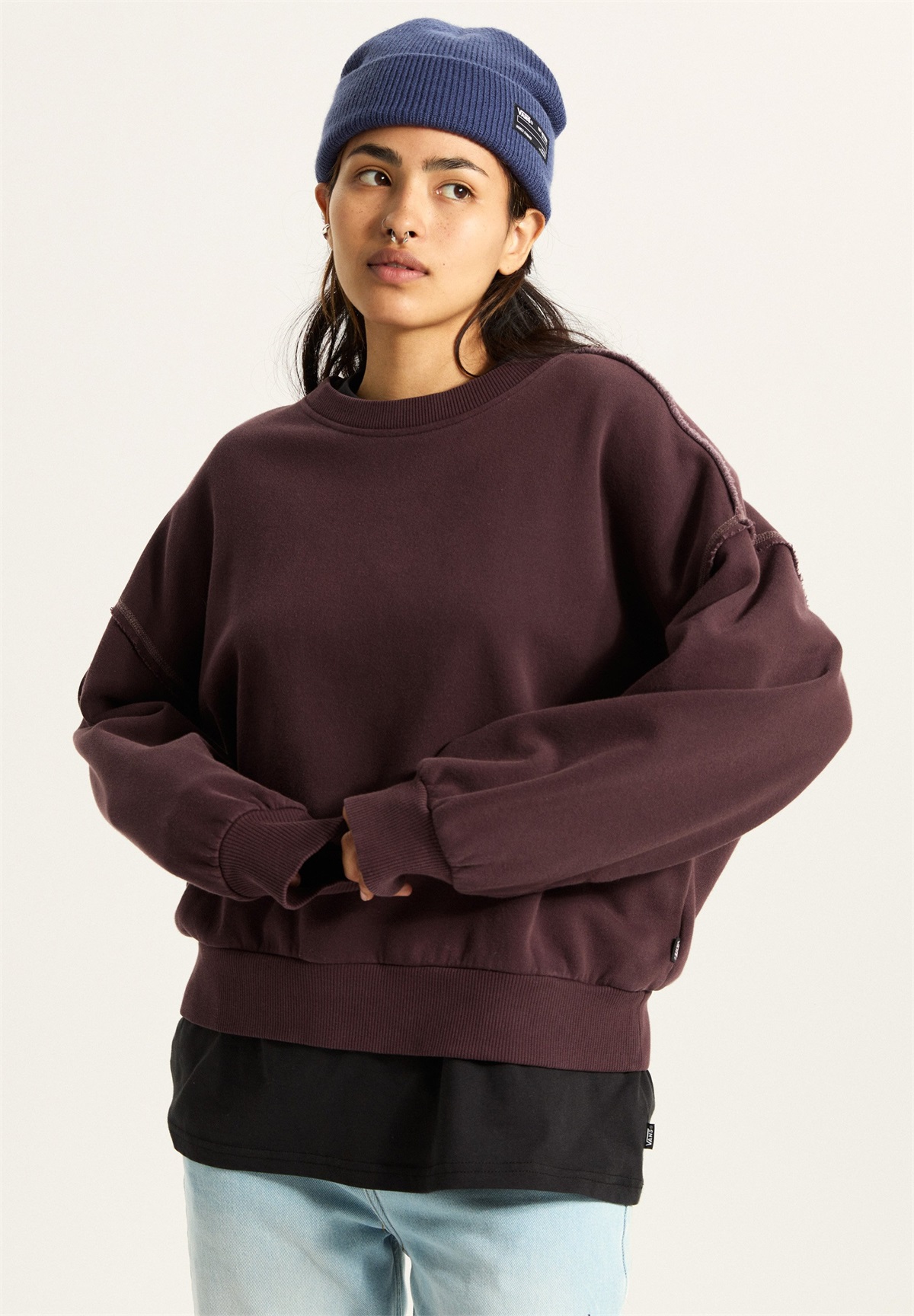 Vans GOT YOUR BACK CREW NECK - Sweatshirt - dark red/dunkelrot