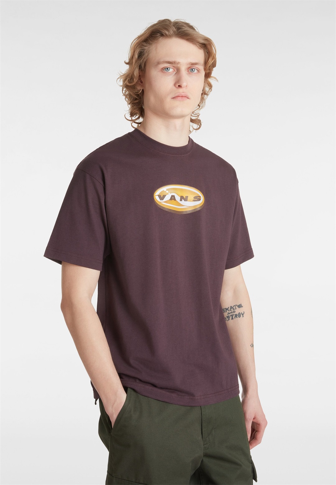 Vans 3D RETROVAL - T-Shirt print - dark red/dunkelrot