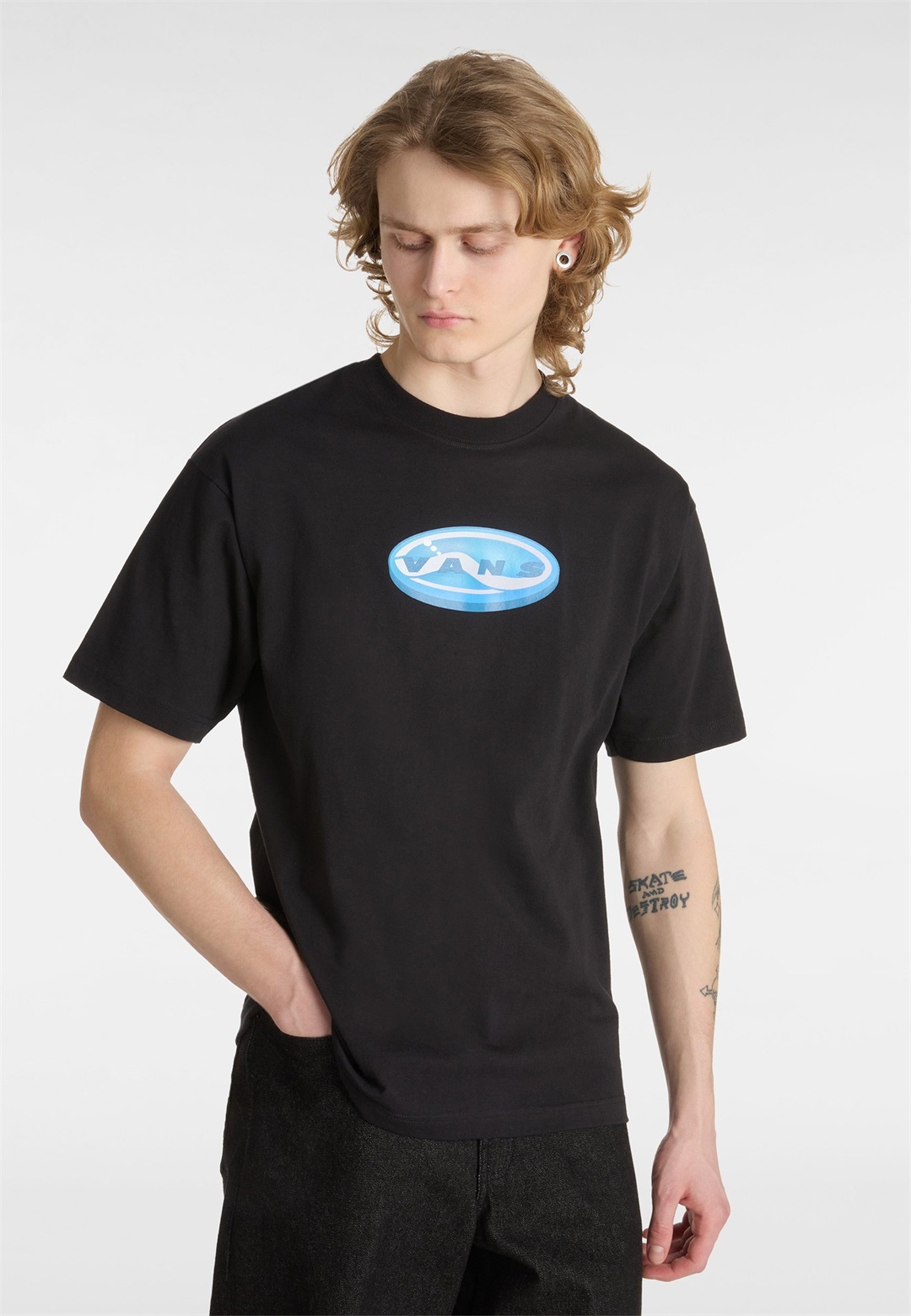 Vans 3D RETROVAL - T-Shirt print - black/schwarz