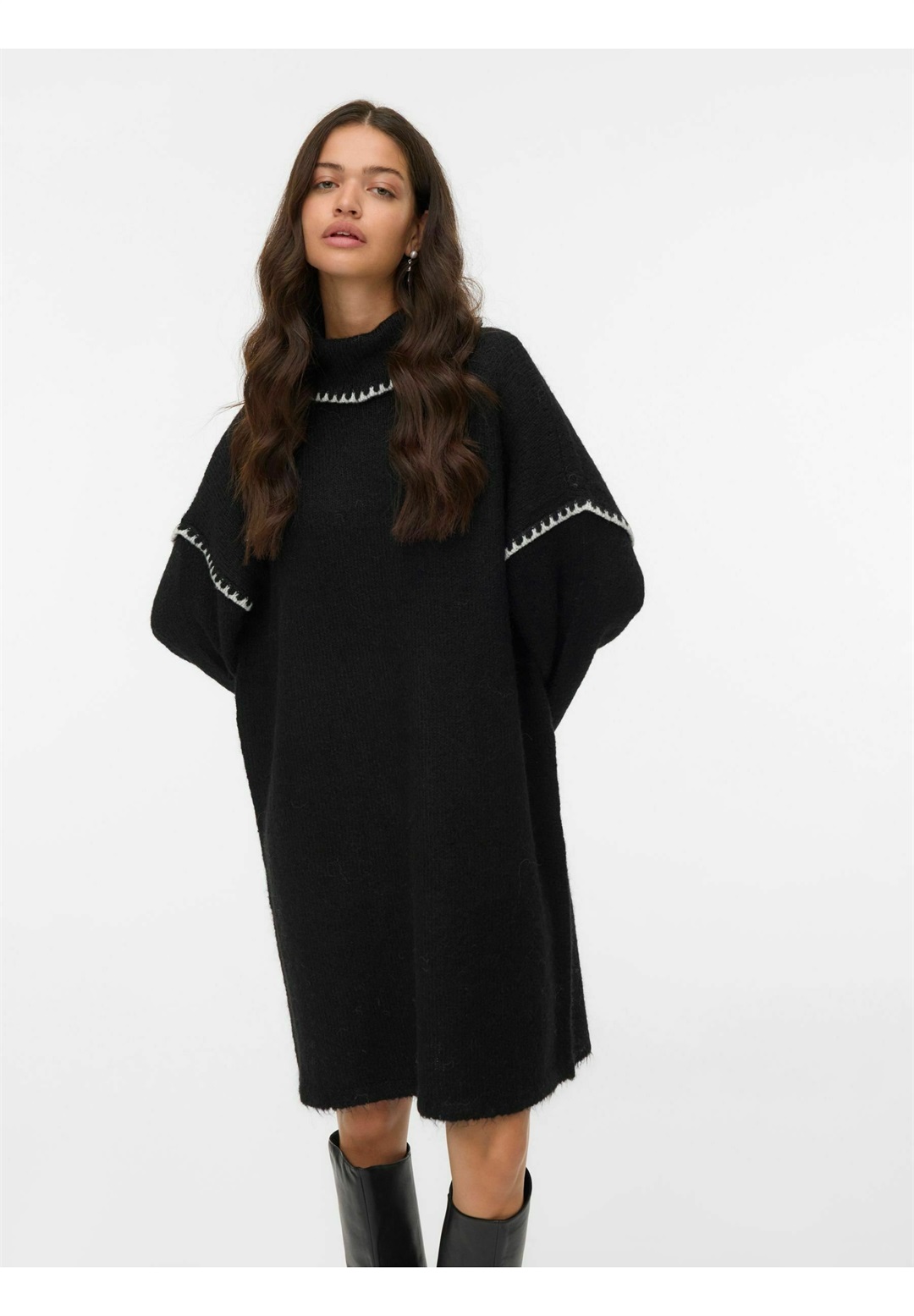 Vero Moda AWELLA - Strickkleid - black/schwarz