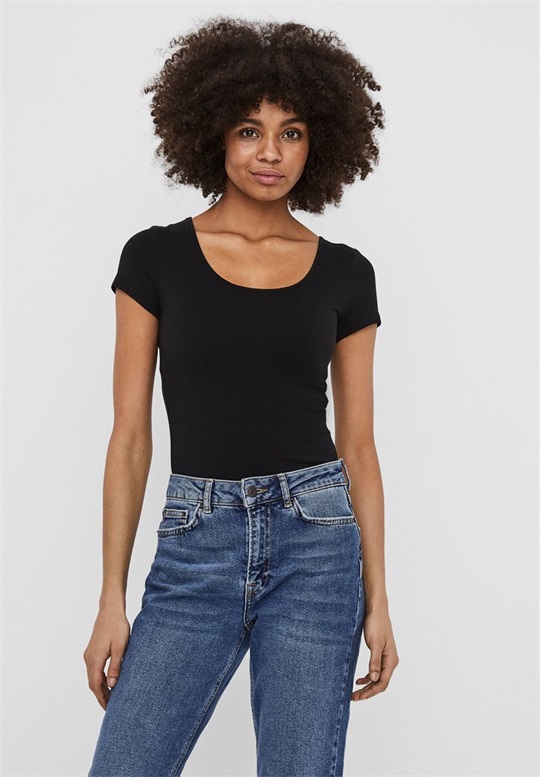 Vero Moda VMMAXI MY SOFT U-NECK 2 PACK - T-Shirt basic - black 2/schwarz