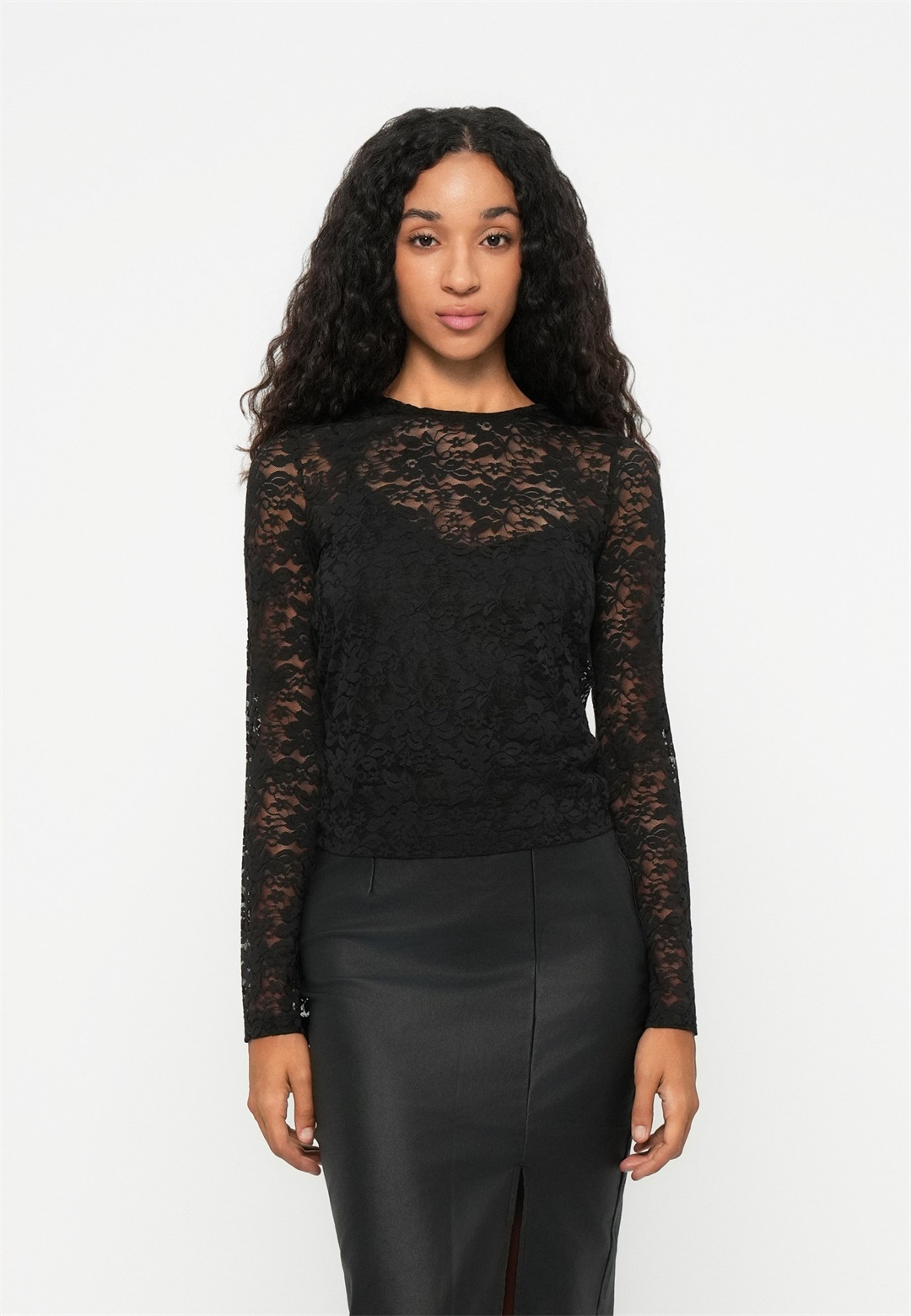 Vero Moda VMKANYA O NECK SHORT - Langarmshirt - black/schwarz