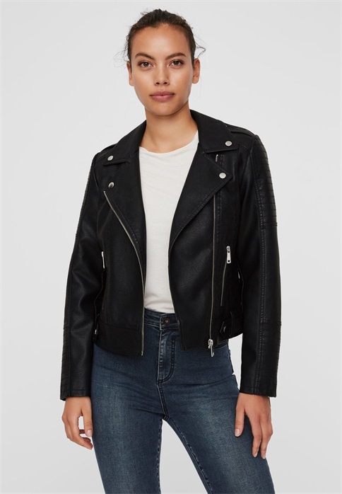 Vero Moda VMKERRIULTRA - Kunstlederjacke - black/schwarz