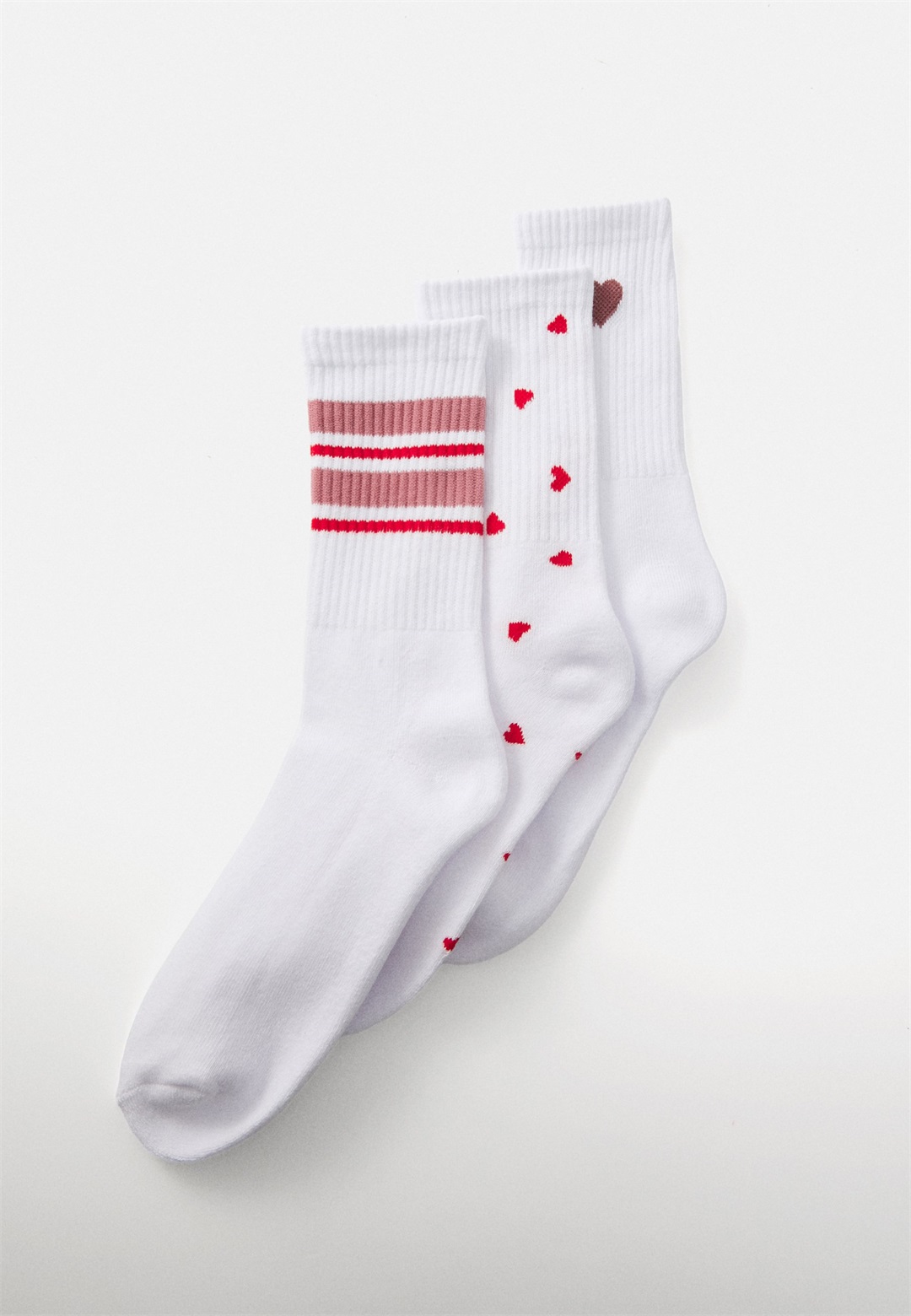 Vero Moda VMMEL DETAIL 3 PACK - Socken - snow white/rose/brown/weiß