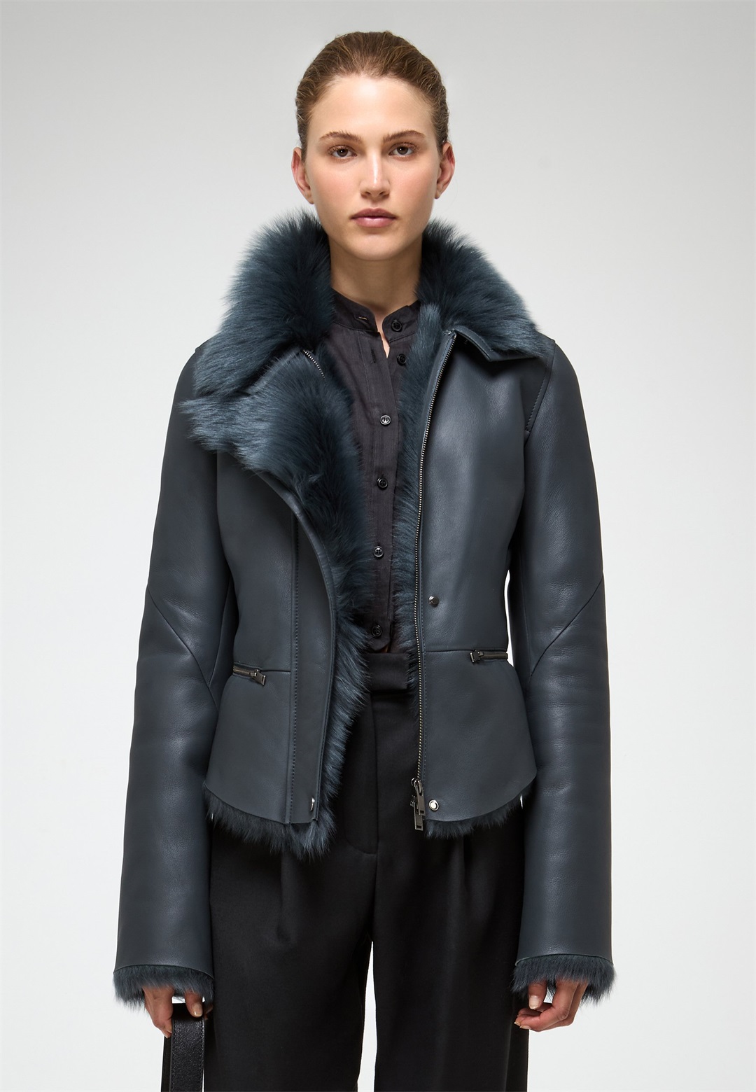 VSP AZUL - Lederjacke - dark blue/dunkelblau