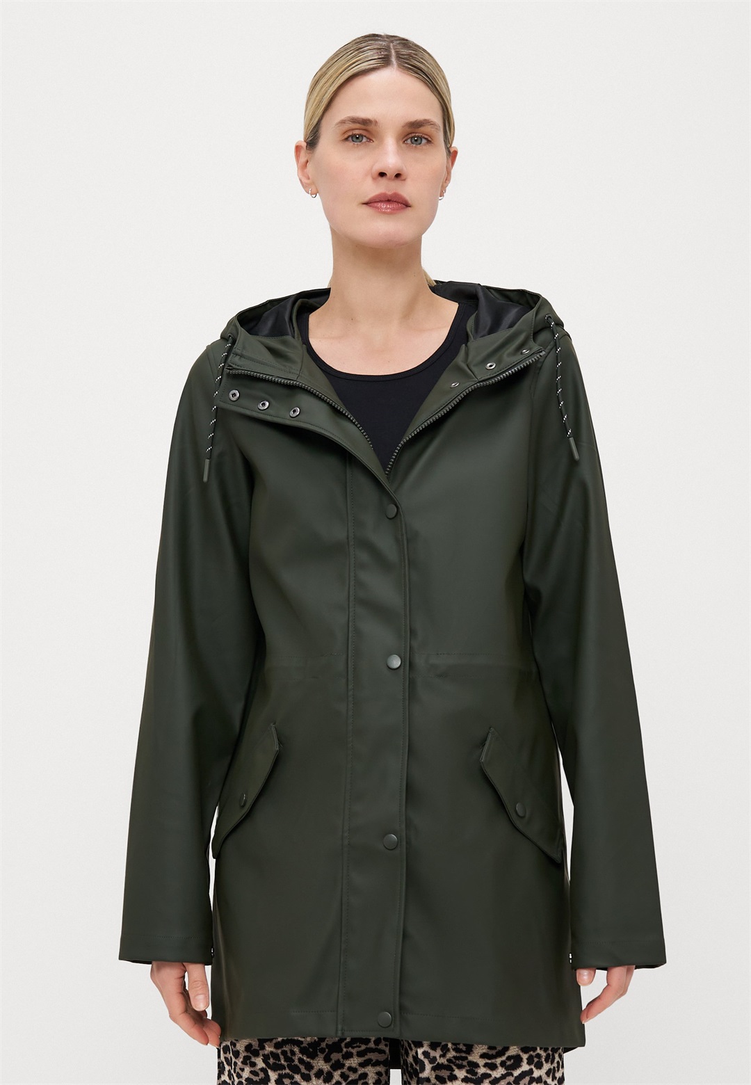 Vero Moda Tall VMMALOU COATED JACKET - Regenjacke / wasserabweisende Jacke - peat/dunkelgrau-meliert