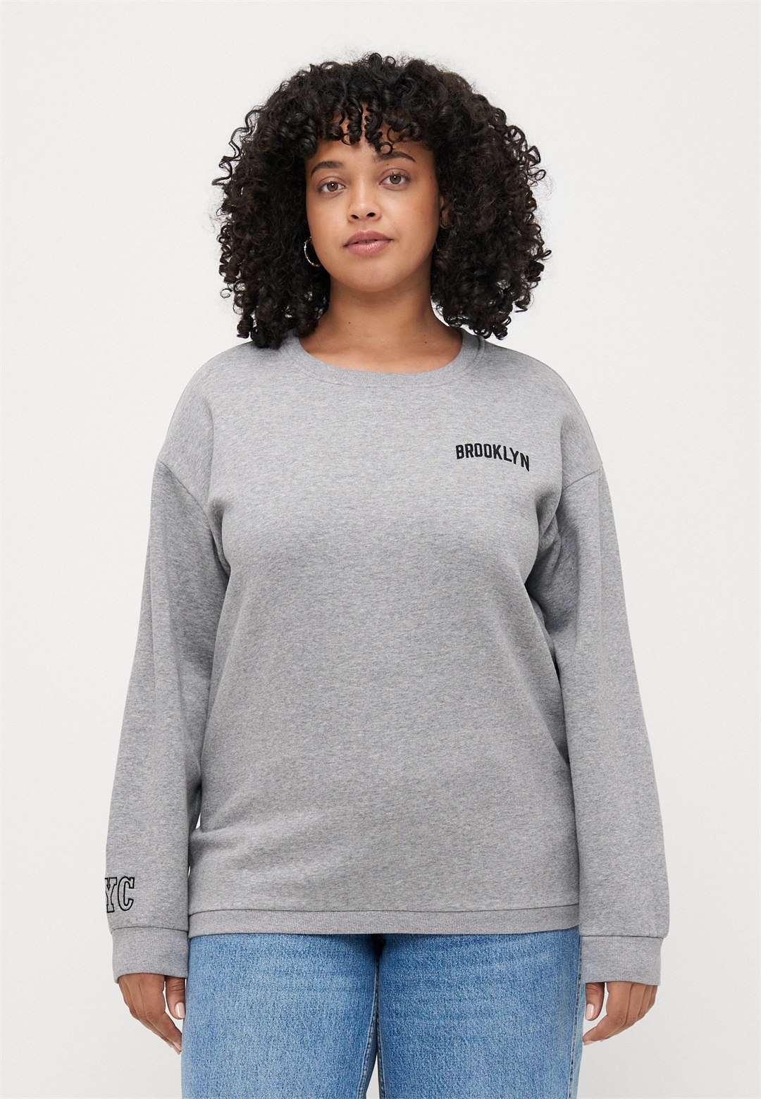 Vero Moda Curve VMCTRINA - Sweatshirt - light grey melange/hellgrau