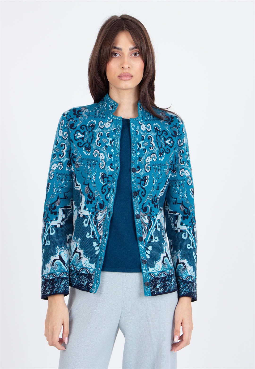Ivko JACQUARD - Strickjacke - marine/dunkelblau