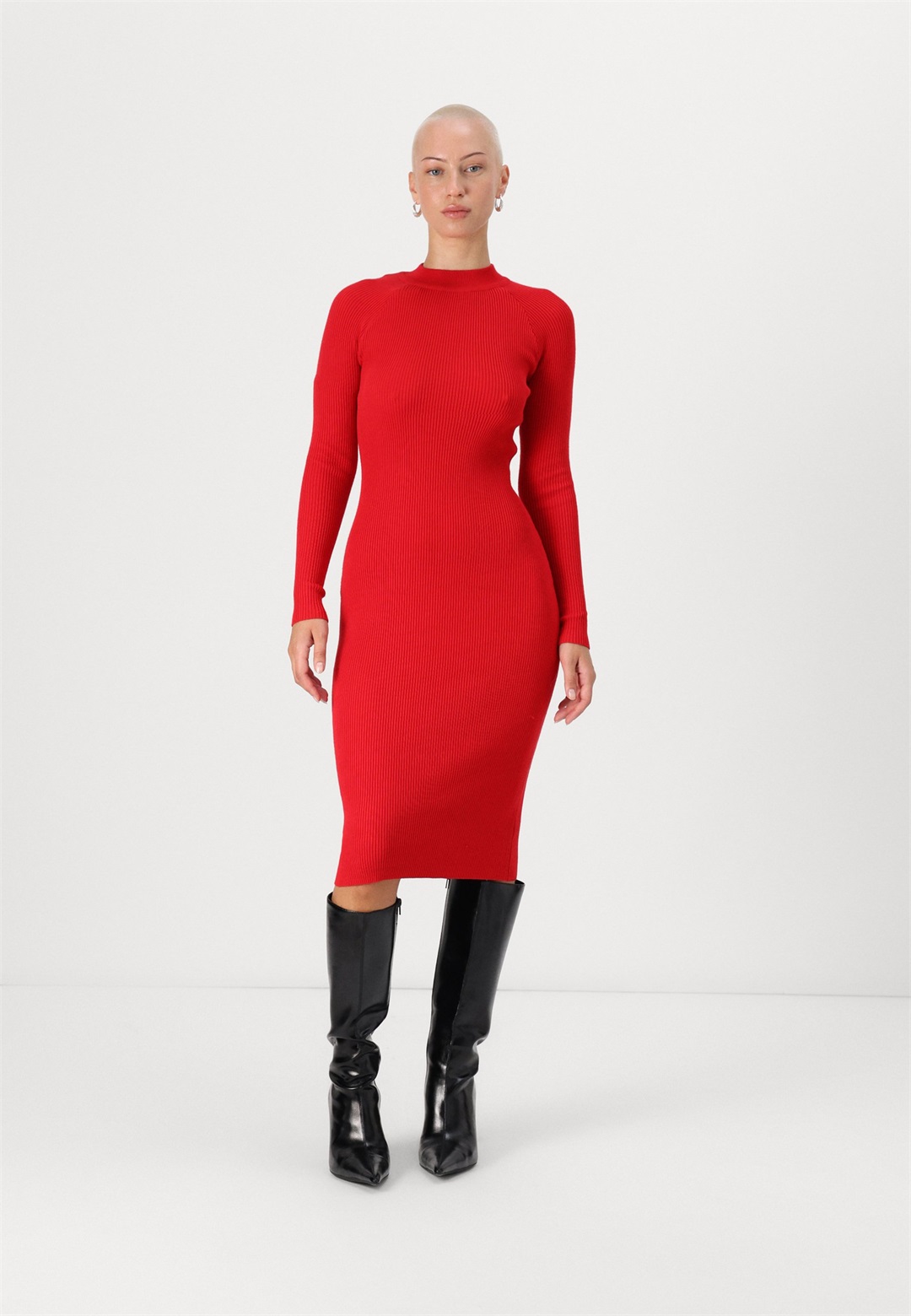 Vero Moda Petite VMWILLOW HIGHNECK DRESS - Etuikleid - salsa/rot