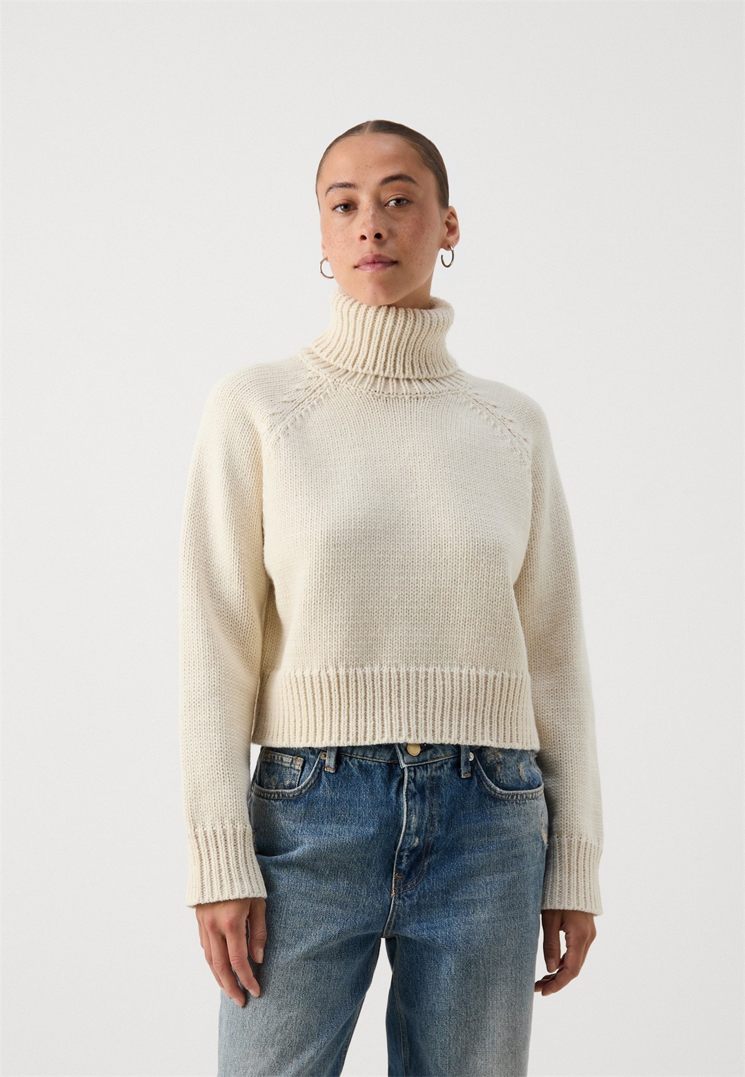 Vero Moda Petite VMMIRANDA - Strickpullover - birch/offwhite