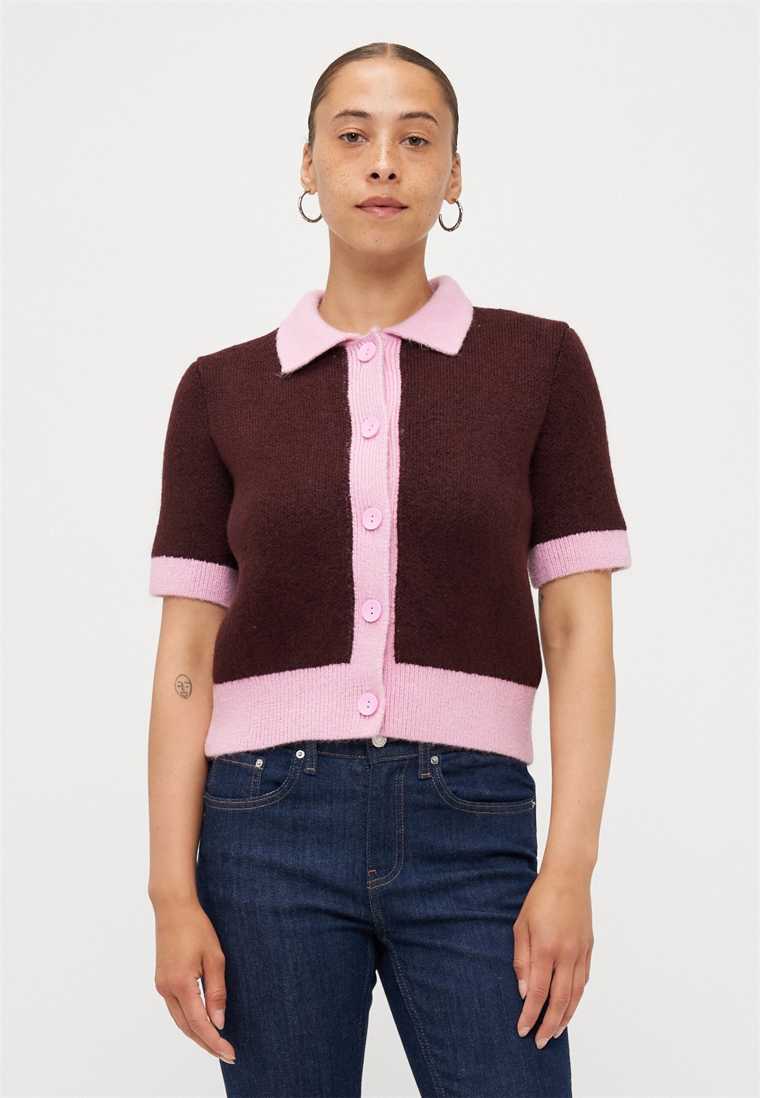 Vero Moda Petite VMSALLY CARDIGAN - Strickjacke - burgundy/sweet dreams/bordeaux