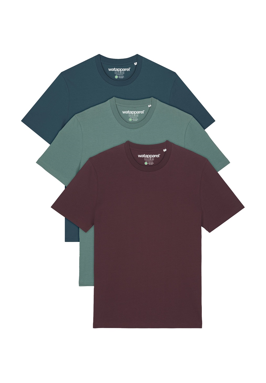 watapparel 3ER MULTIPACK - T-Shirt basic - stargazer green bay red brown/blaugrau