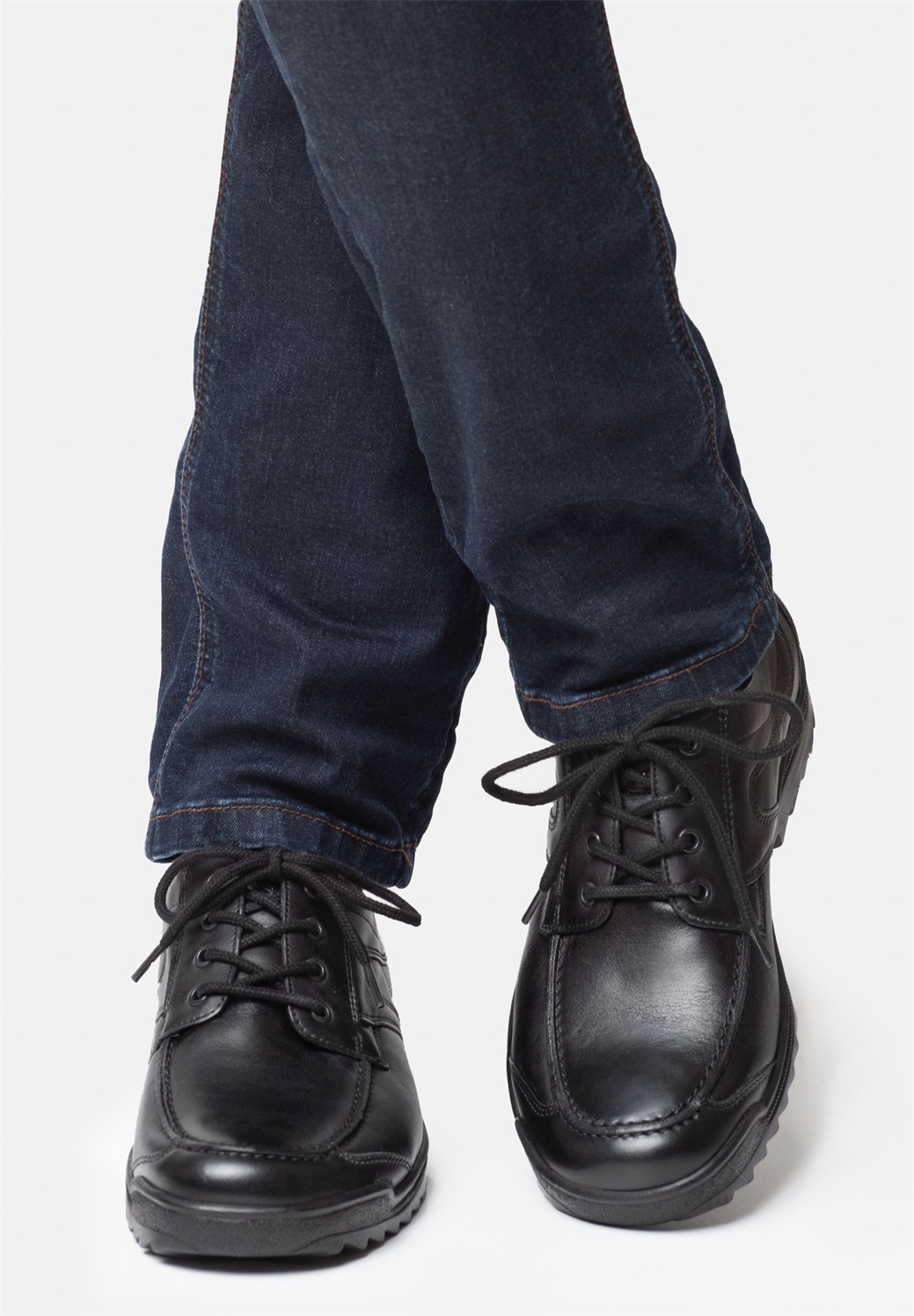 Waldläufer Sportlicher Schnürer - schwarz