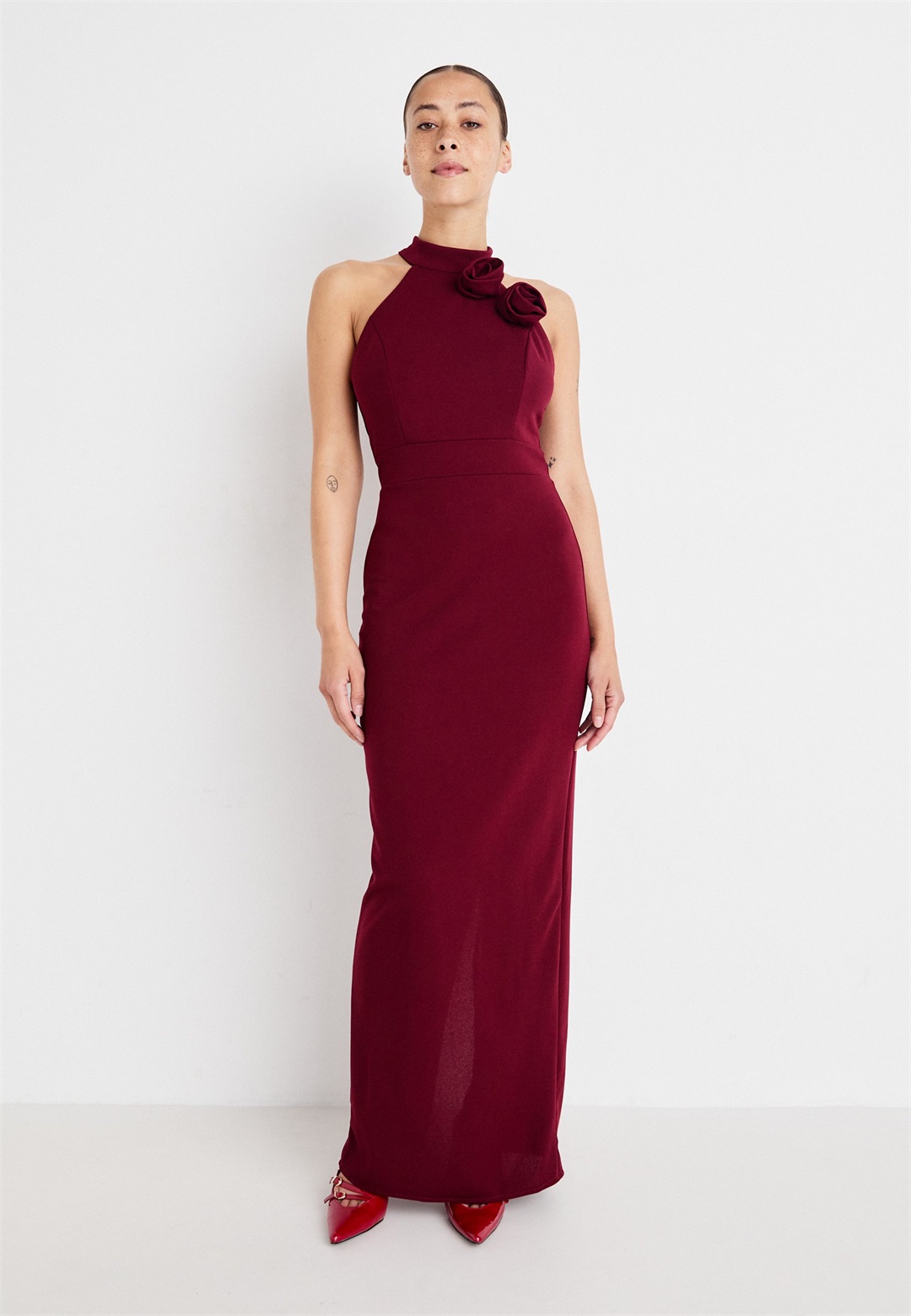 WAL G PETITE WEDDING CHARLOTTE FLOWER MAXI - Jerseykleid - wine/bordeaux
