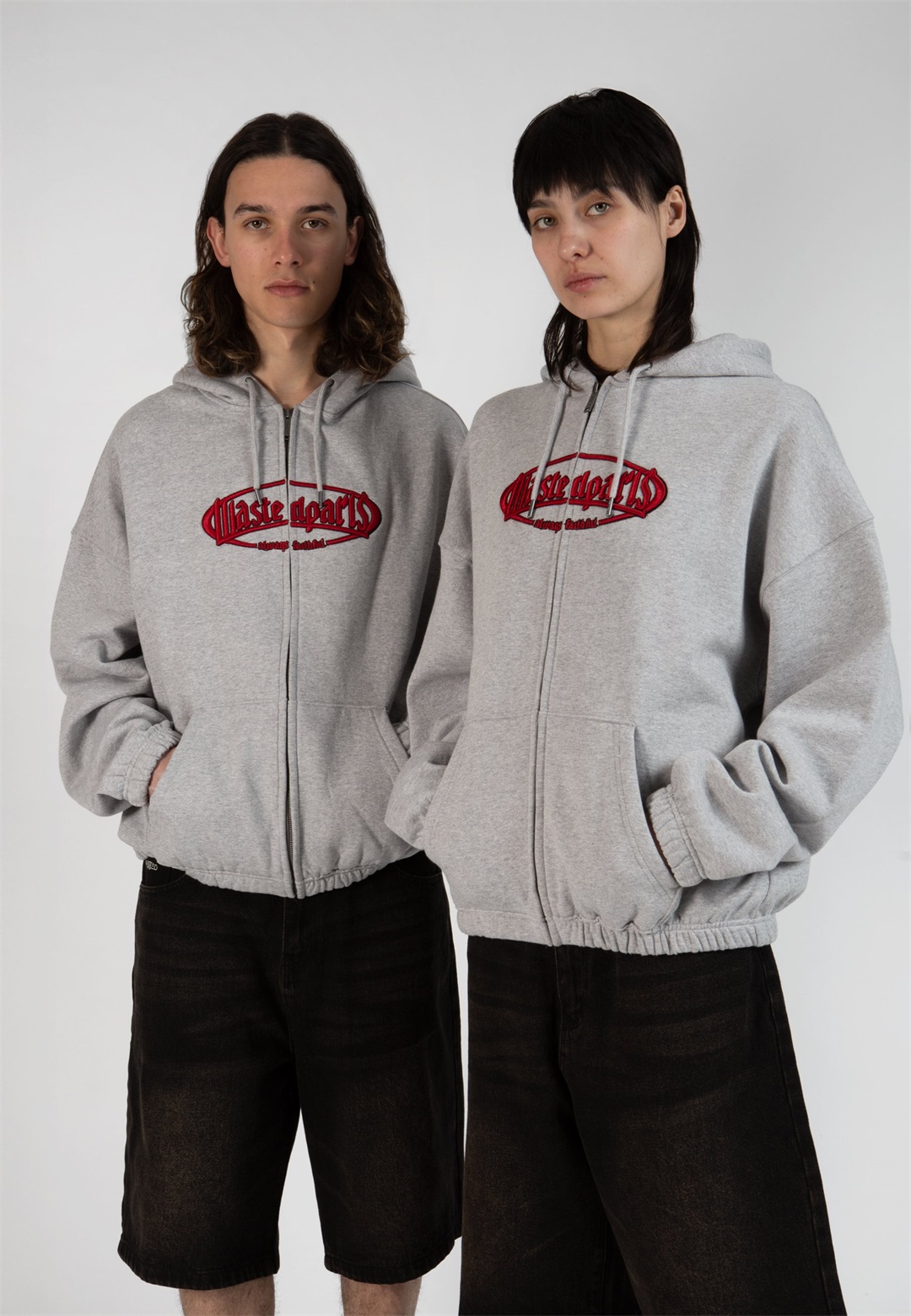 Wasted Paris YARD BOXY ZIP HOODIE UNISEX - Sweatjacke - ash grey/grau