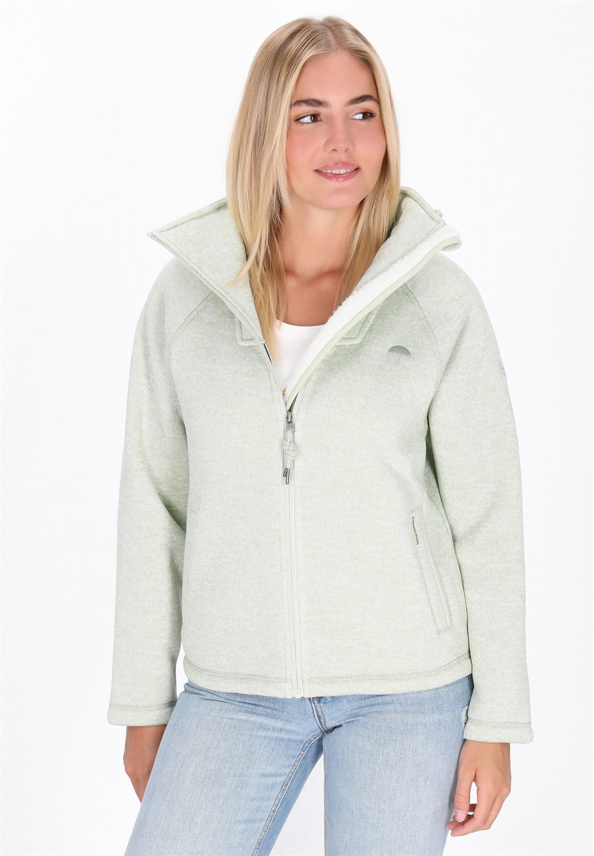 Schmuddelwedda Strickjacke - sage green melange/hellgrün