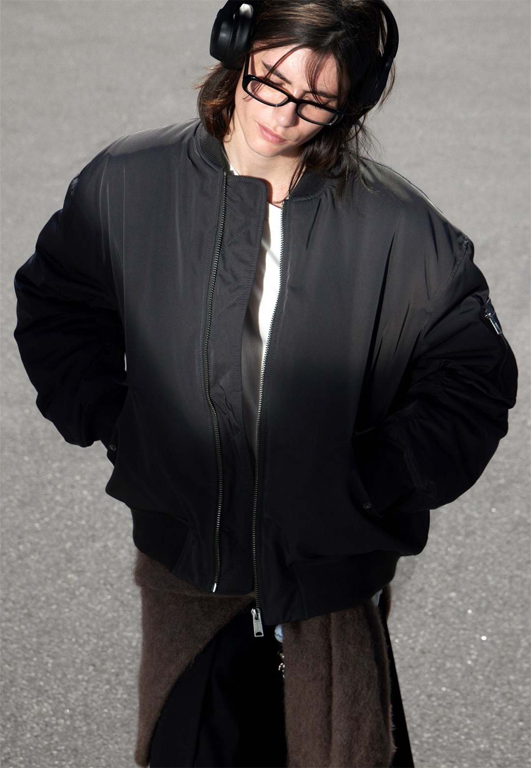 Weekday OVERSIZED - Bomberjacke - off black/grau