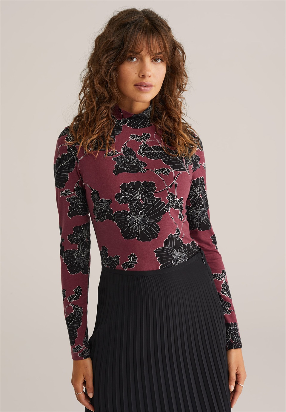 WE Fashion Langarmshirt - burgundy red/bordeaux