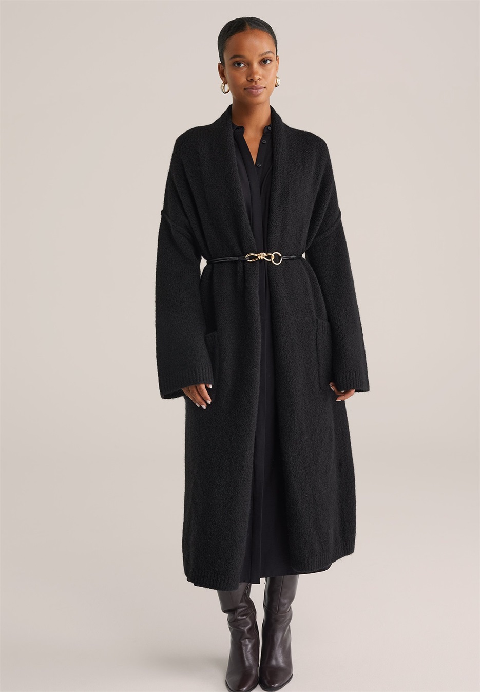 WE Fashion Strickjacke - black/schwarz