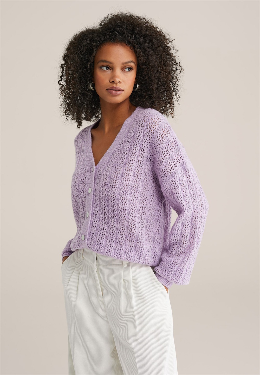 WE Fashion Strickjacke - lilac/lila