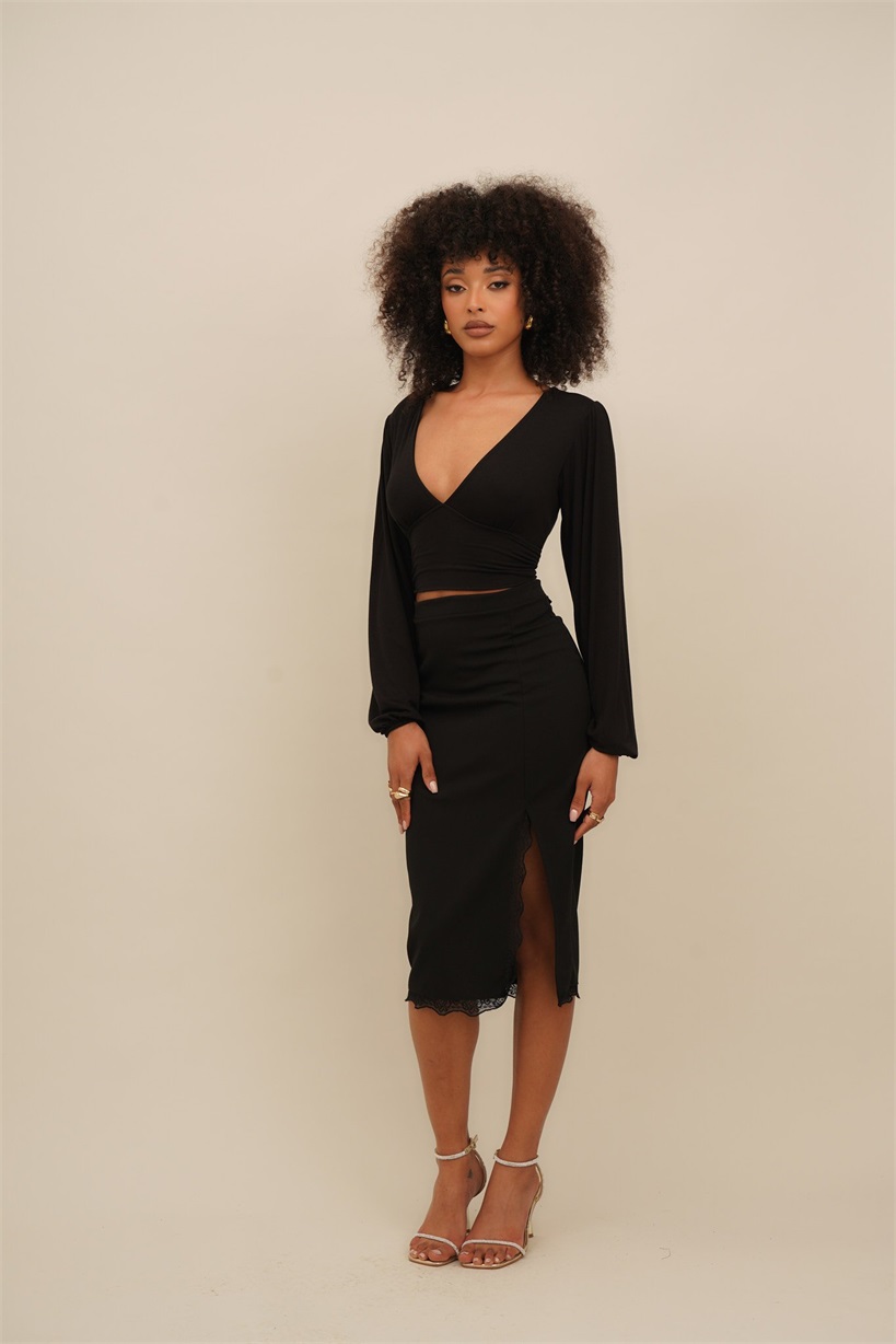 WAL G. CRISSY BACKLESS - Langarmshirt - black/schwarz