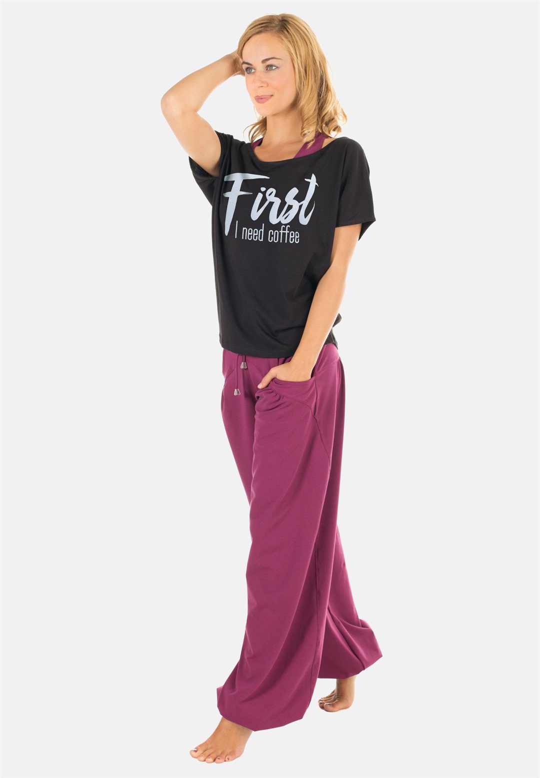 Winshape MCT002 ULTRA LIGHT - T-Shirt print - black/glitter/white/schwarz