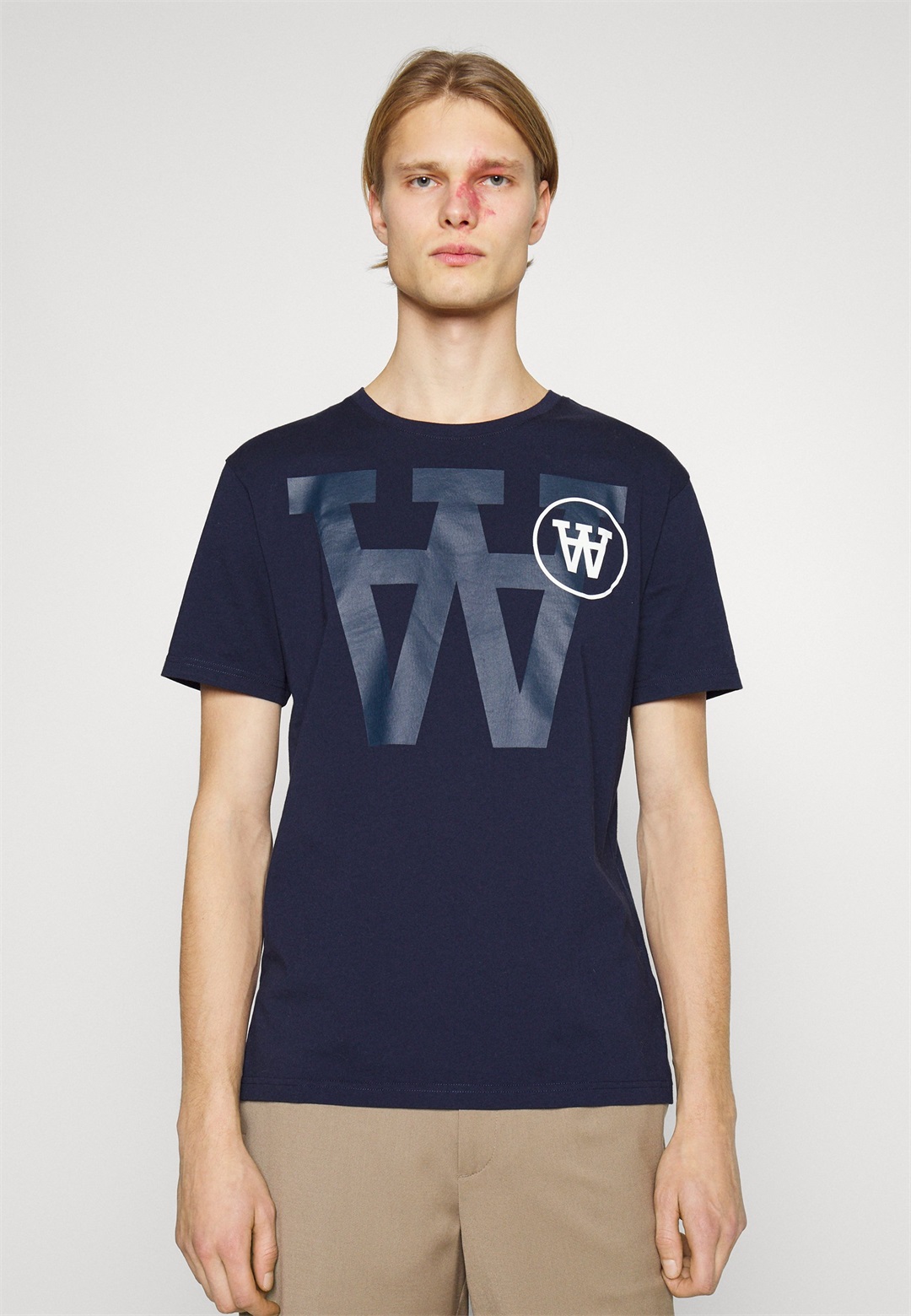 WOOD WOOD ACE TONAL LOGO - T-Shirt print - navy/dunkelblau