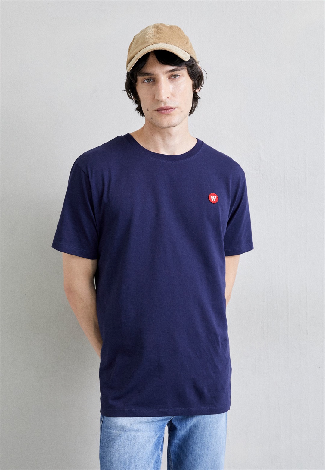 DOUBLE A BY W.W. ACE BADGE - T-Shirt basic - navy/dunkelblau