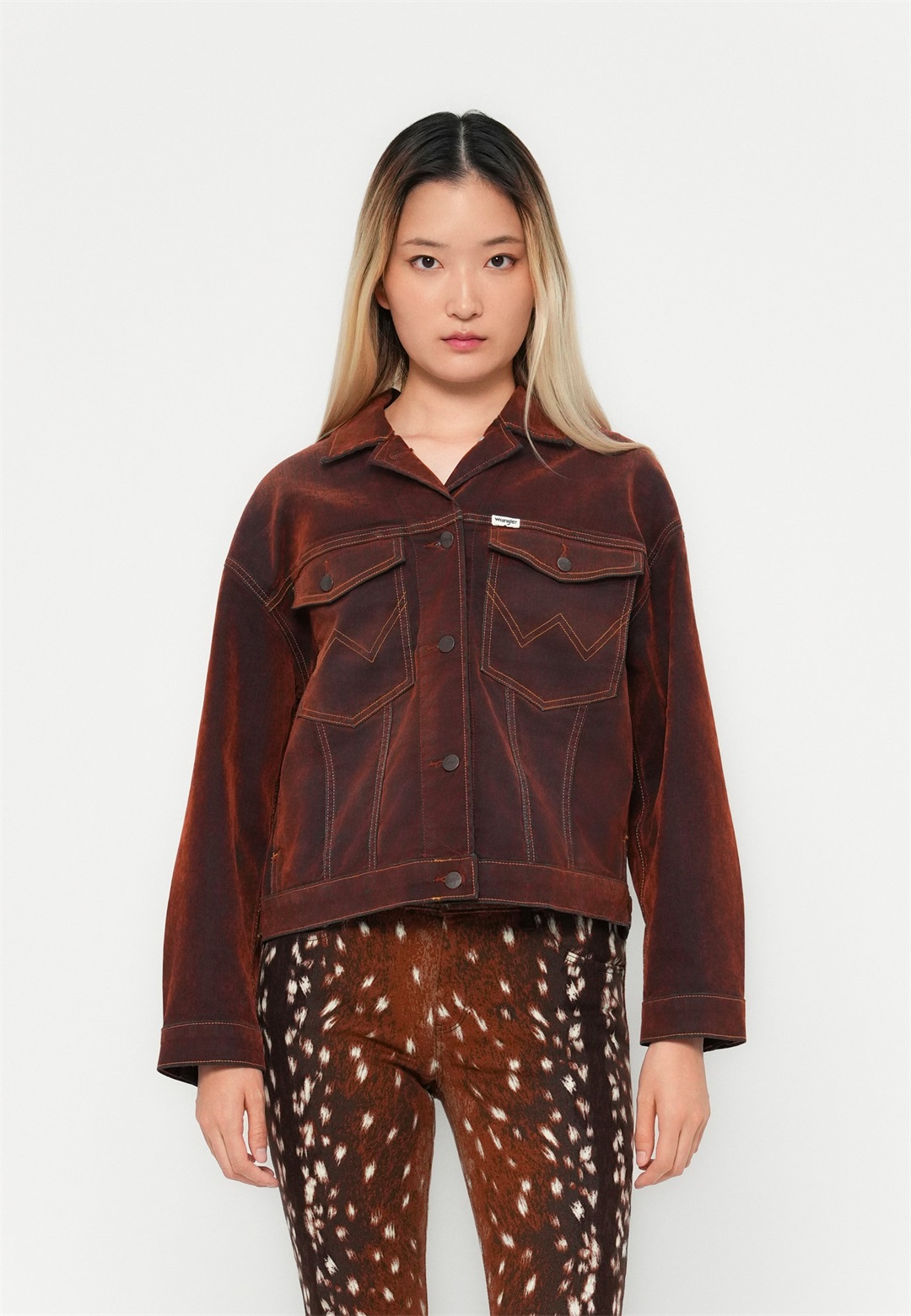 Wrangler COWBOY JACKET - Jeansjacke - cinnamon chill/braun